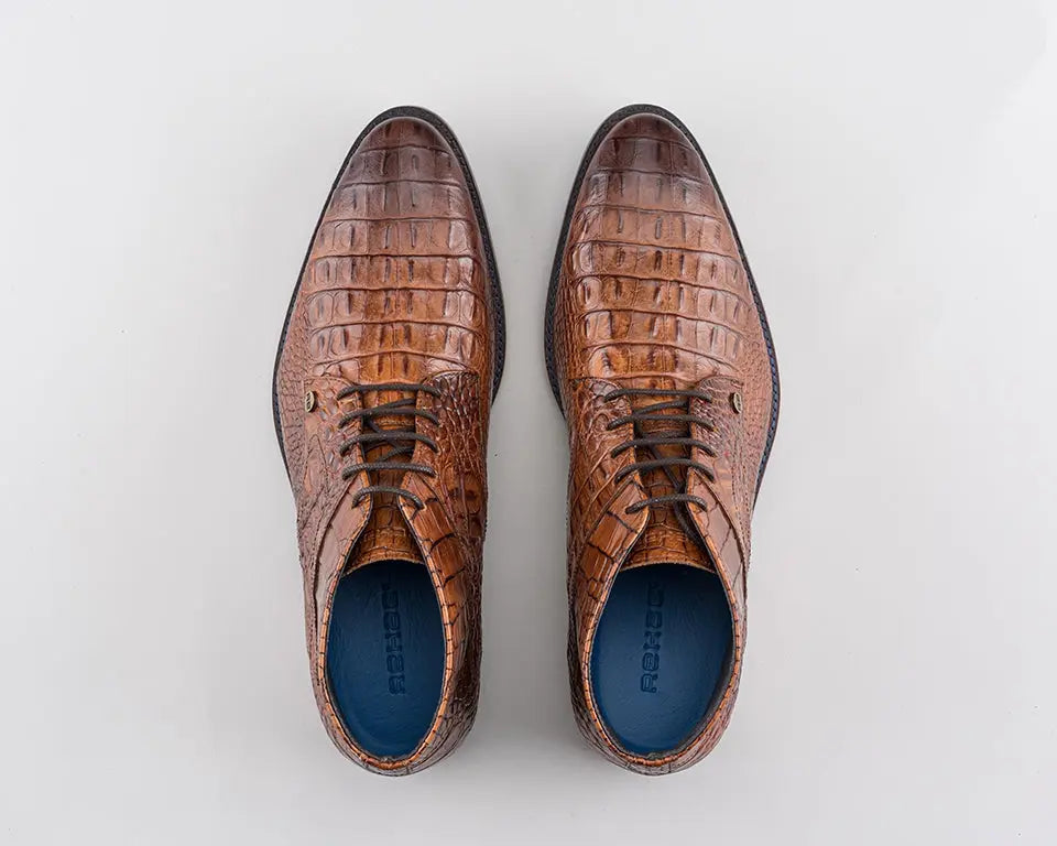 Barry Crc | Cognac-bruine nette schoenen REHAB Footwear
