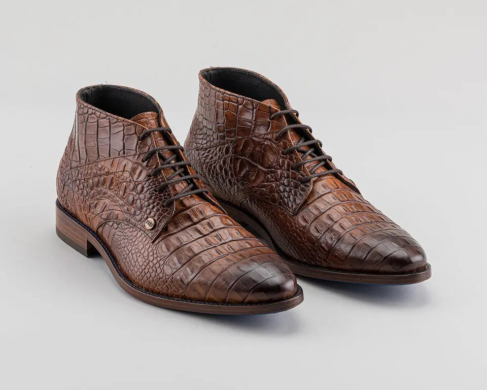 Barry Crc | Cognac-bruine nette schoenen REHAB Footwear