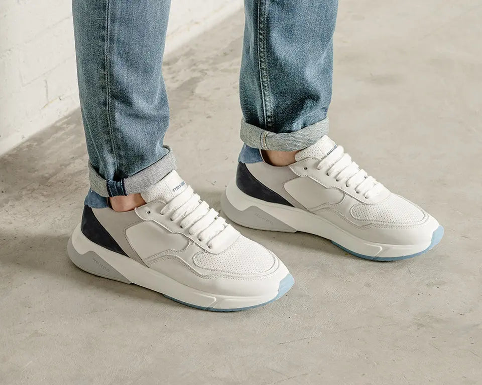 Booster Lthr | Wit-lichtgrijze sneakers REHAB Footwear
