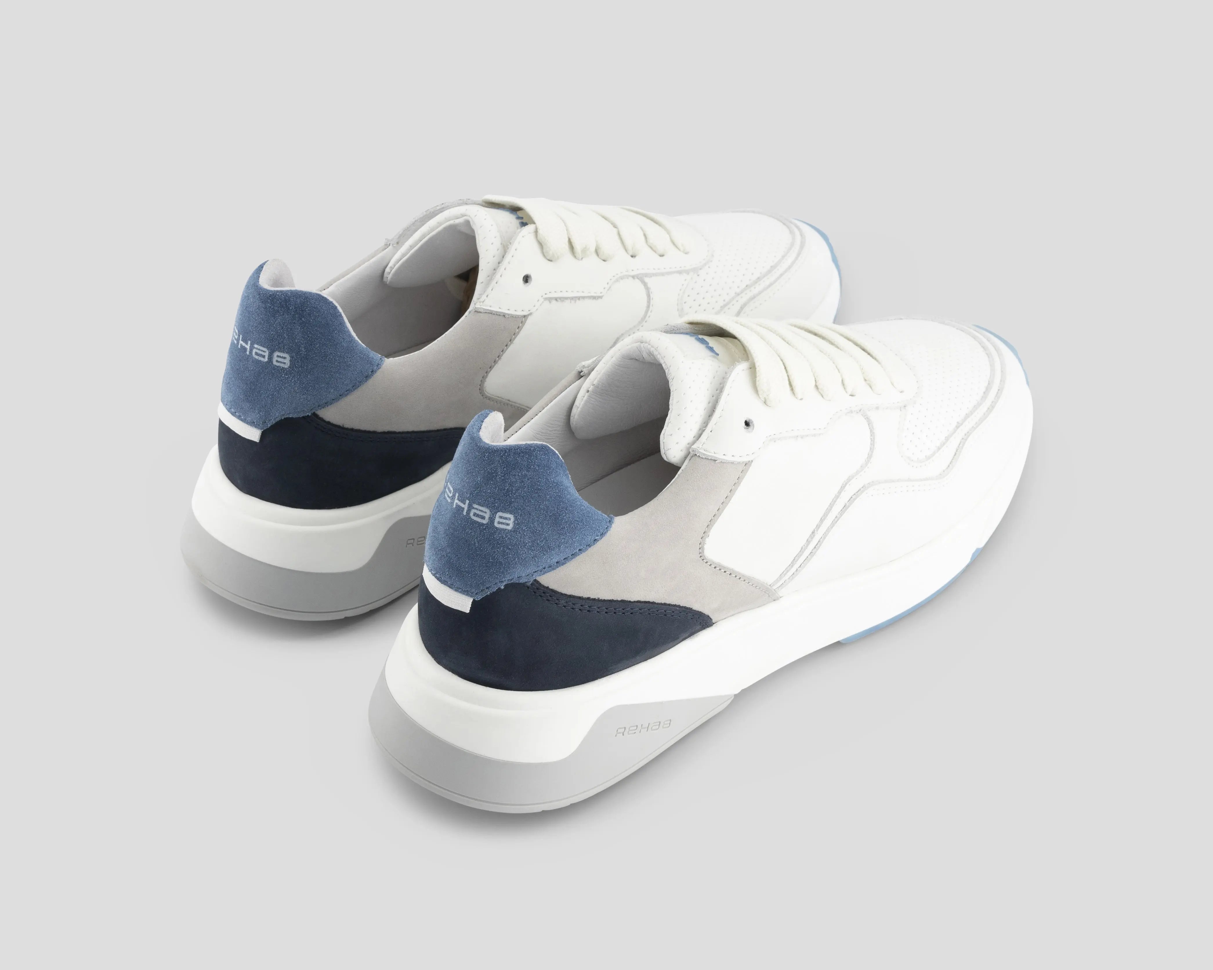 Booster Lthr | Wit-lichtgrijze sneakers REHAB Footwear