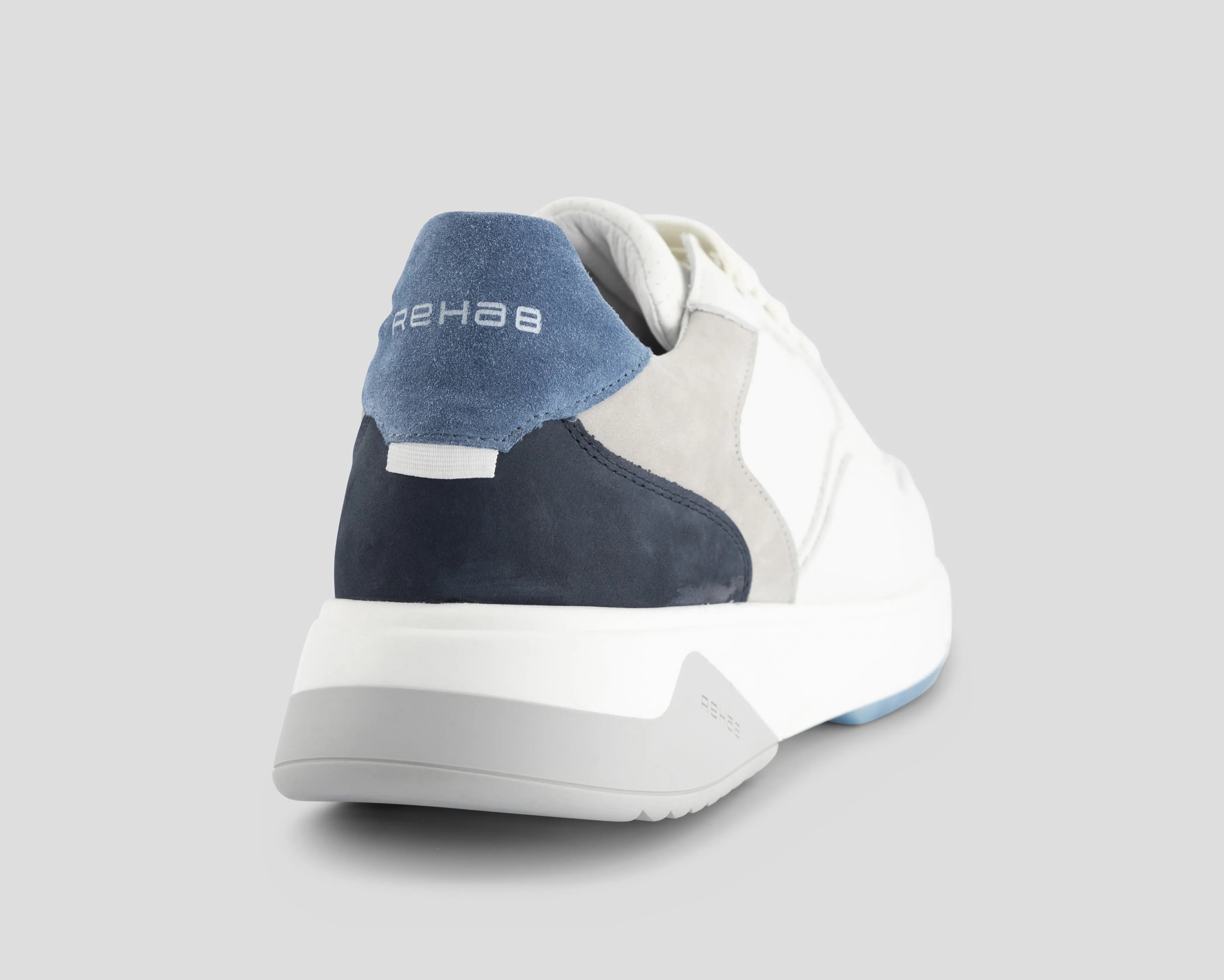 Booster Lthr | Wit-lichtgrijze sneakers REHAB Footwear