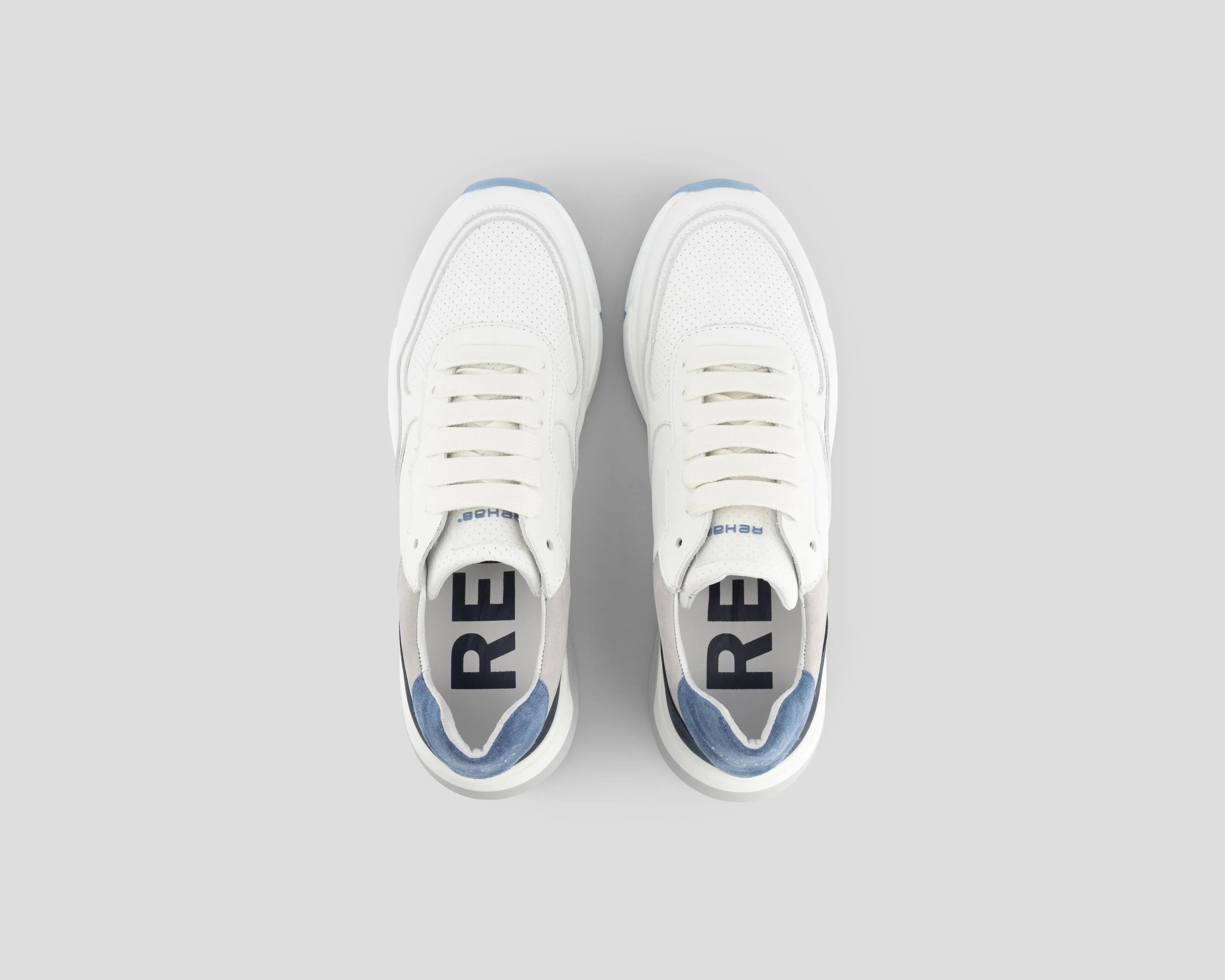 Booster Lthr | Wit-lichtgrijze sneakers REHAB Footwear