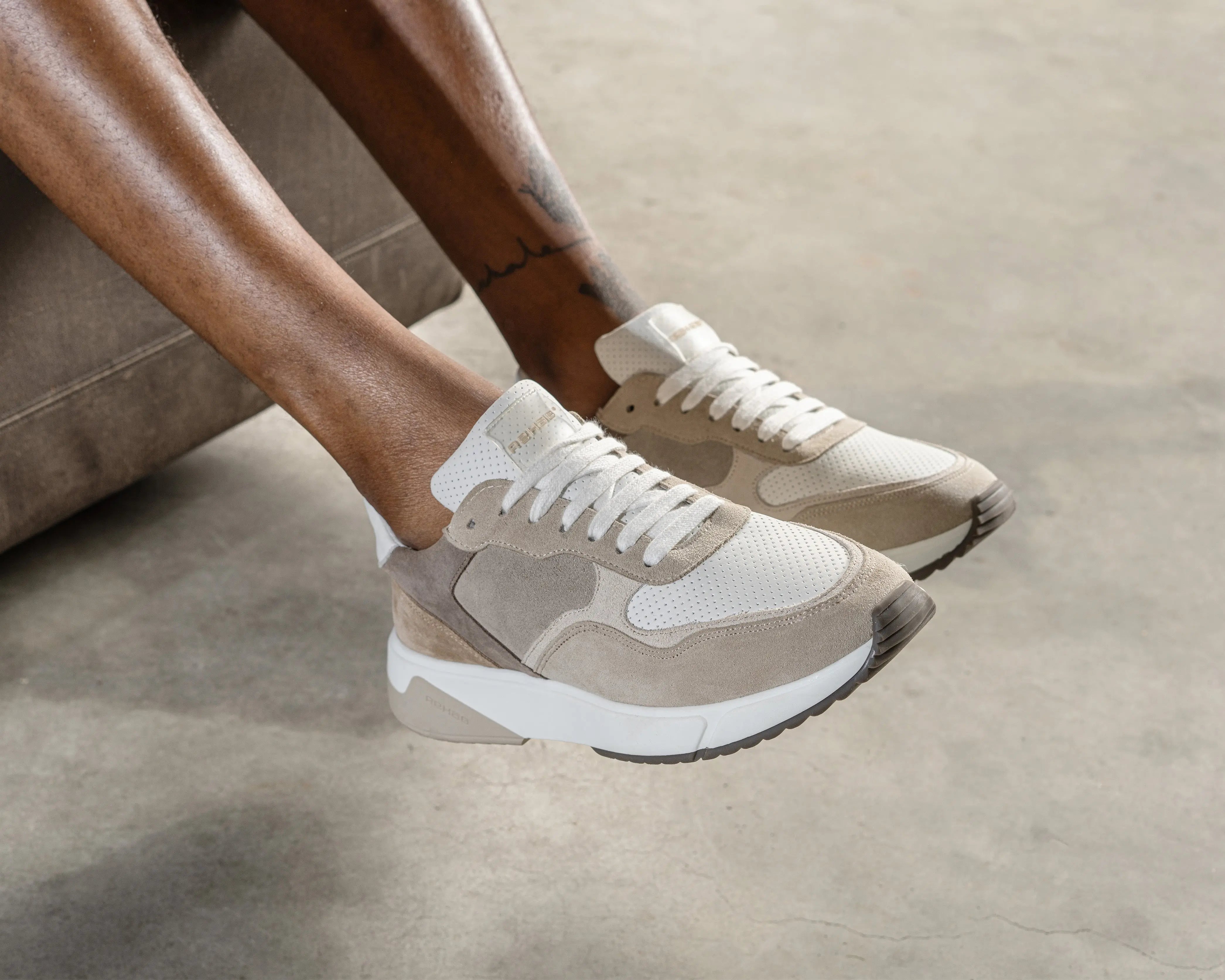 Booster Sue Lthr | Multi-zandkleurige sneakers REHAB Footwear