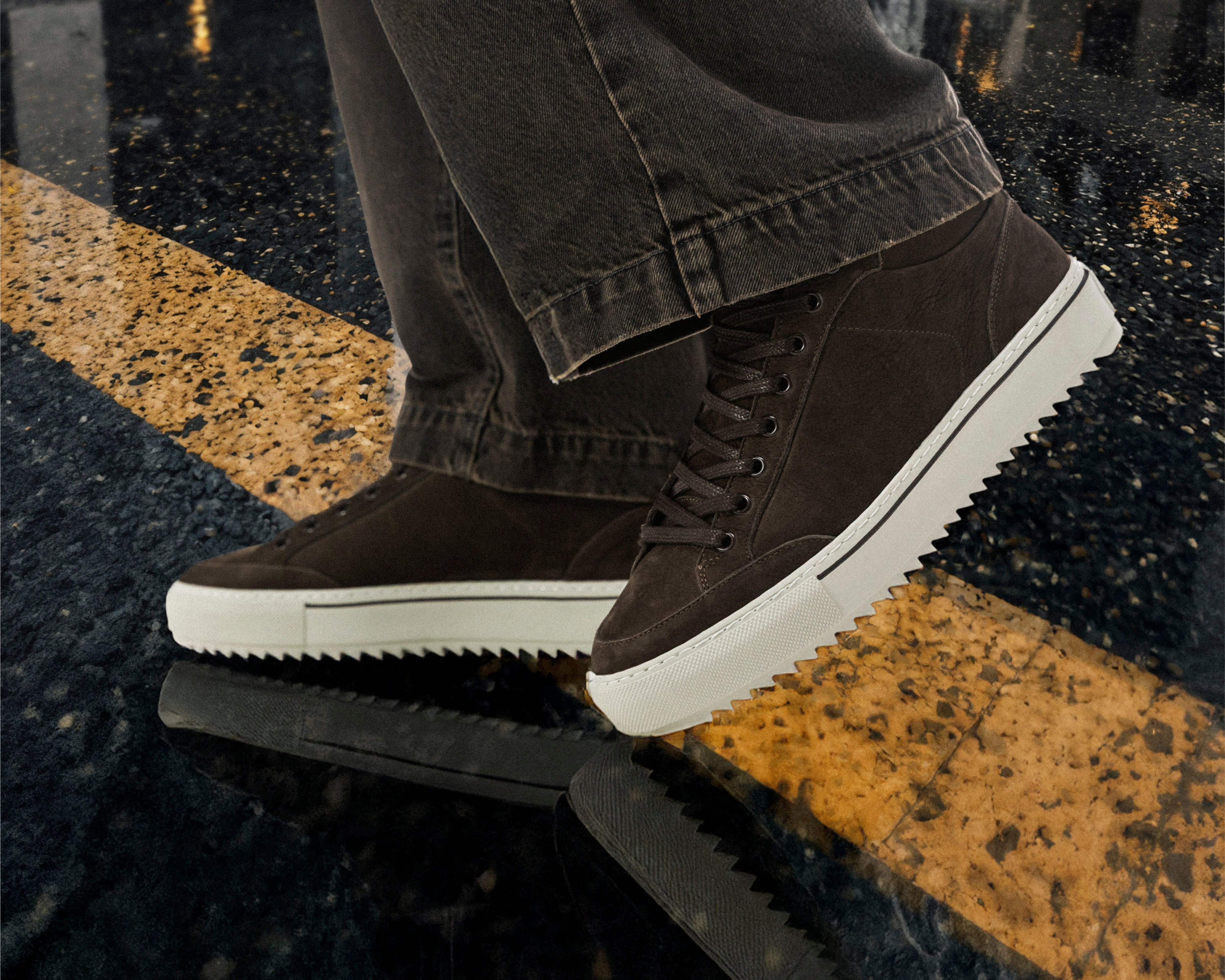 Craig Nub | Donkerbruine sneakers REHAB Footwear