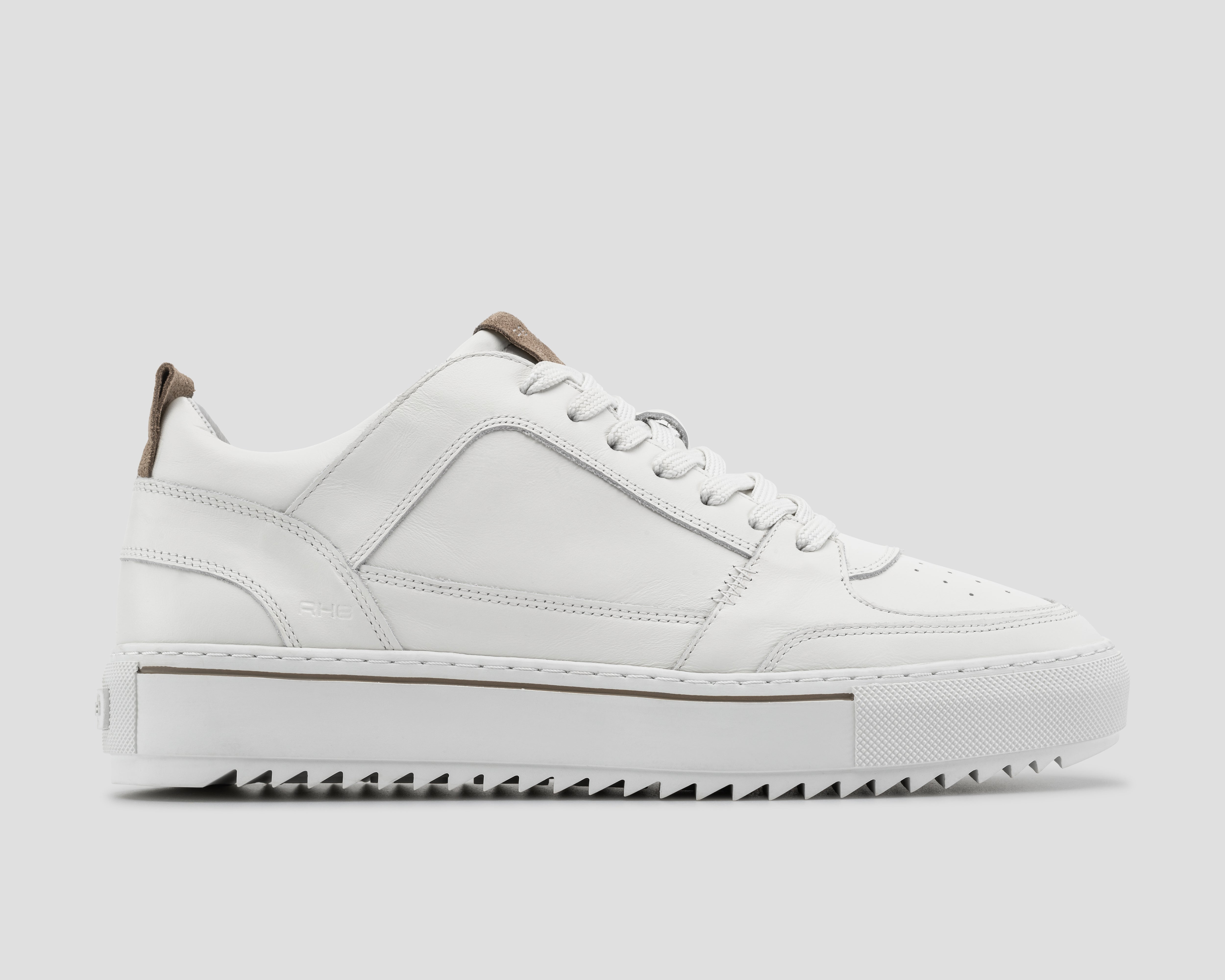 Creon Lthr | Wit-khaki sneaker REHAB Footwear