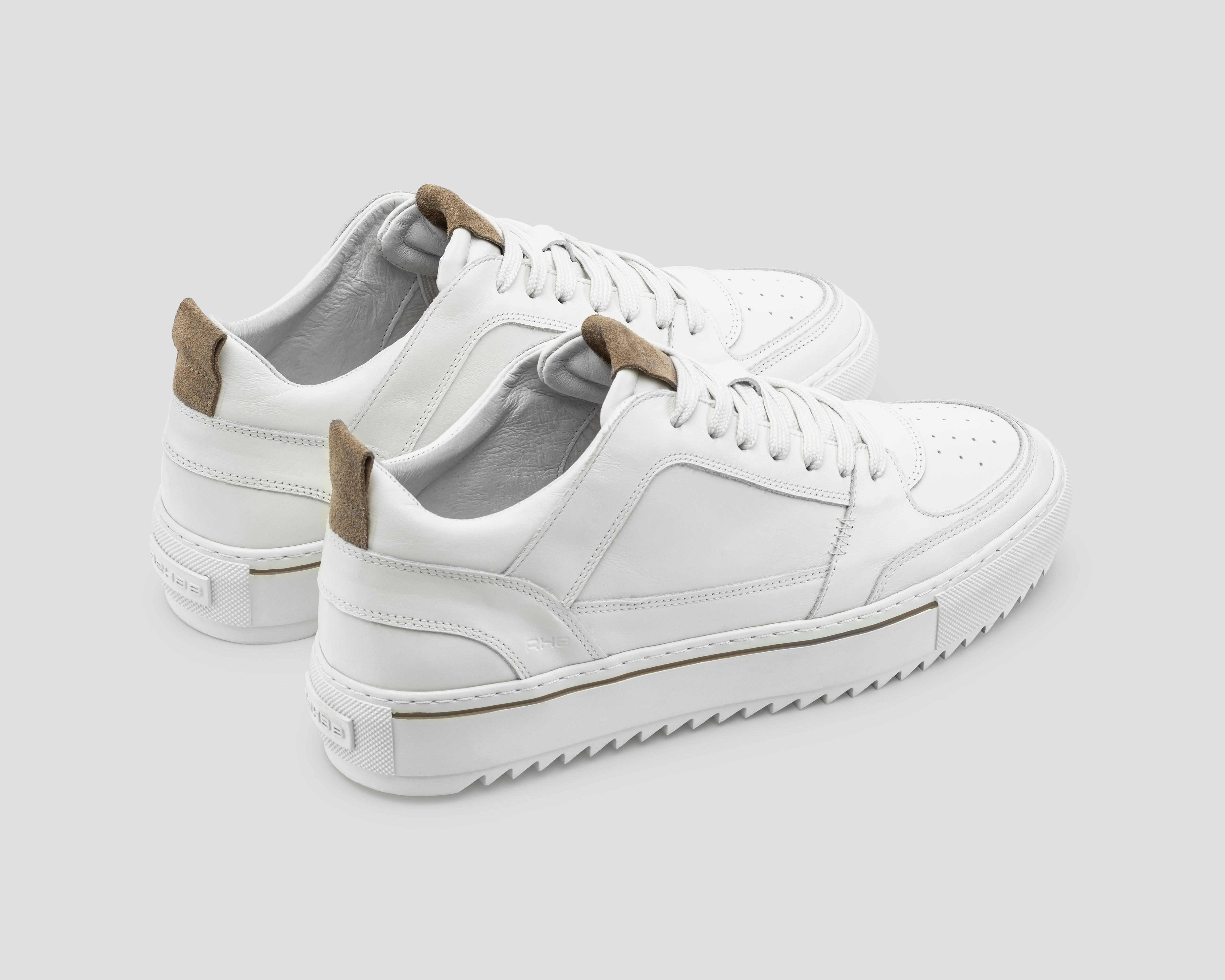 Creon Lthr | Wit-khaki sneaker REHAB Footwear