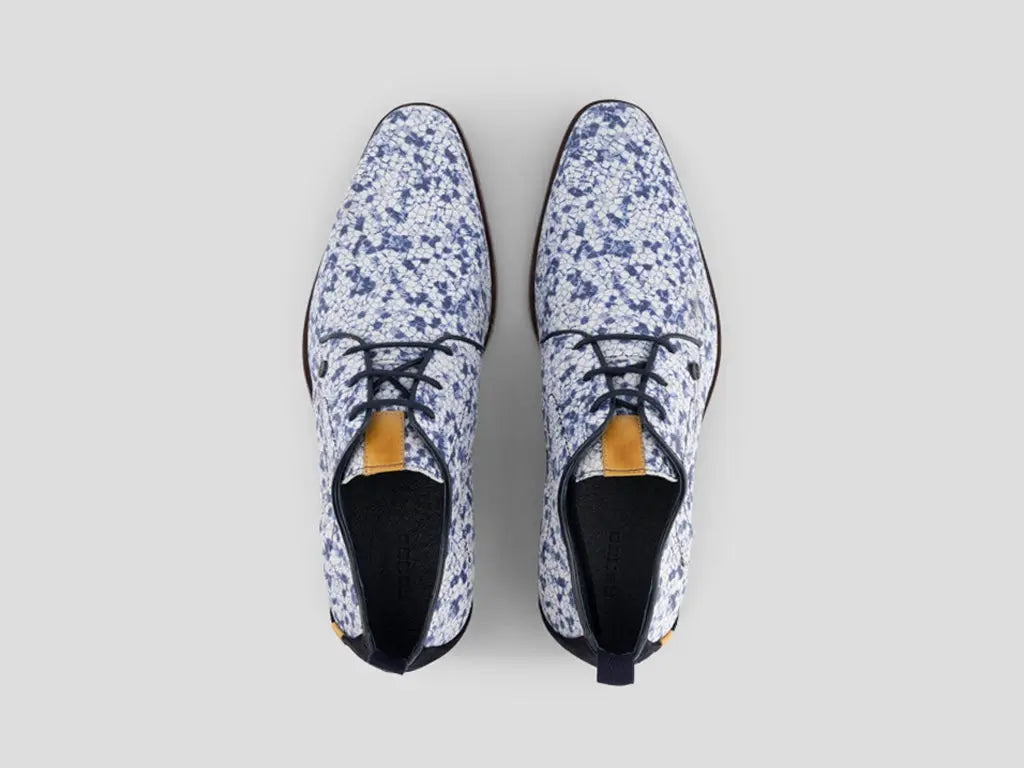Greg Mini | Blauw-witte nette schoenen REHAB Footwear
