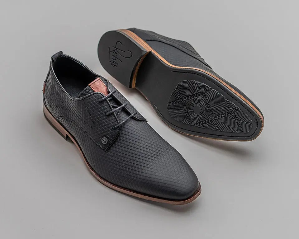 Greg Triangle | Zwarte nette schoenen REHAB Footwear