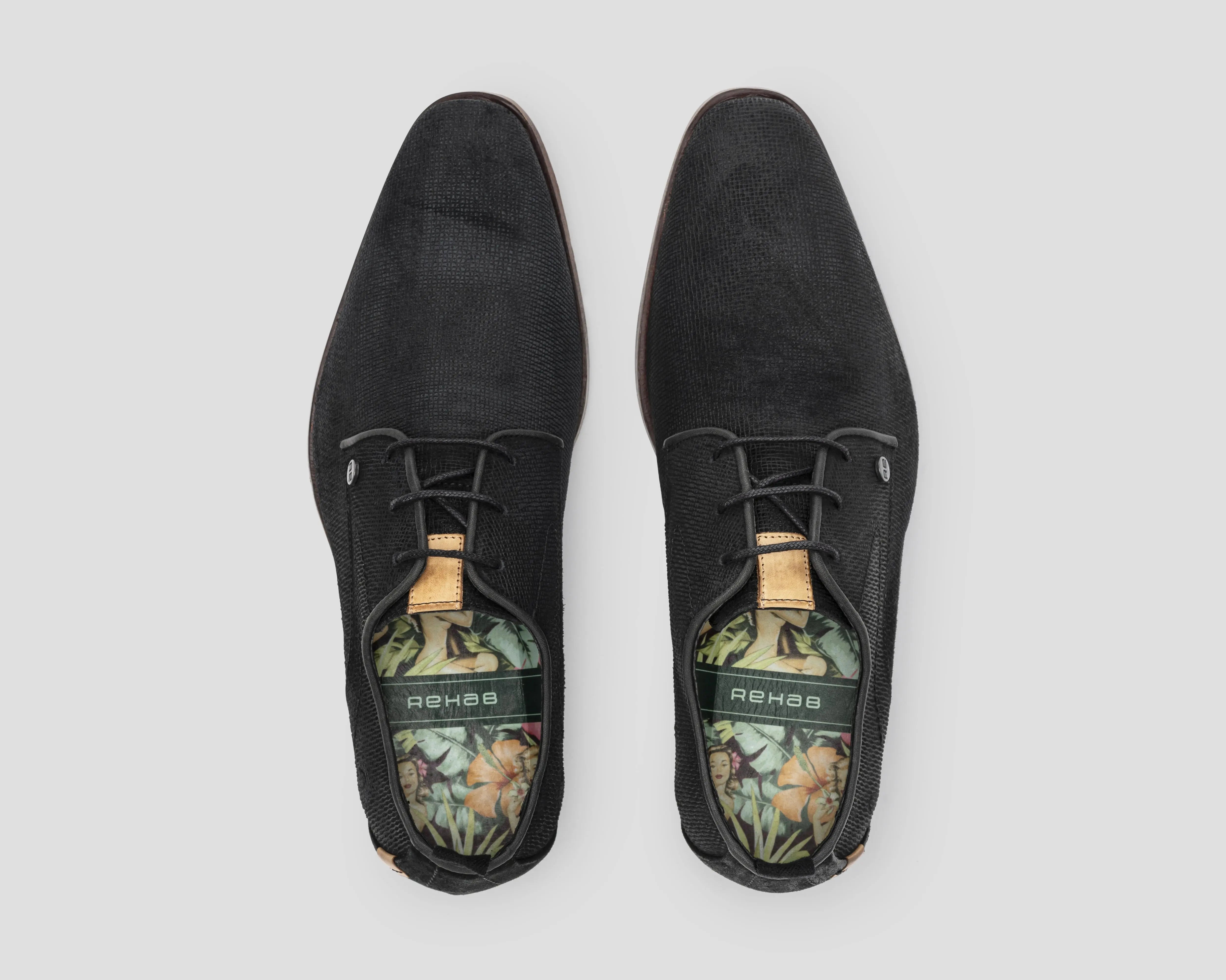 Greg Wall Sue | Zwarte nette schoenen REHAB Footwear