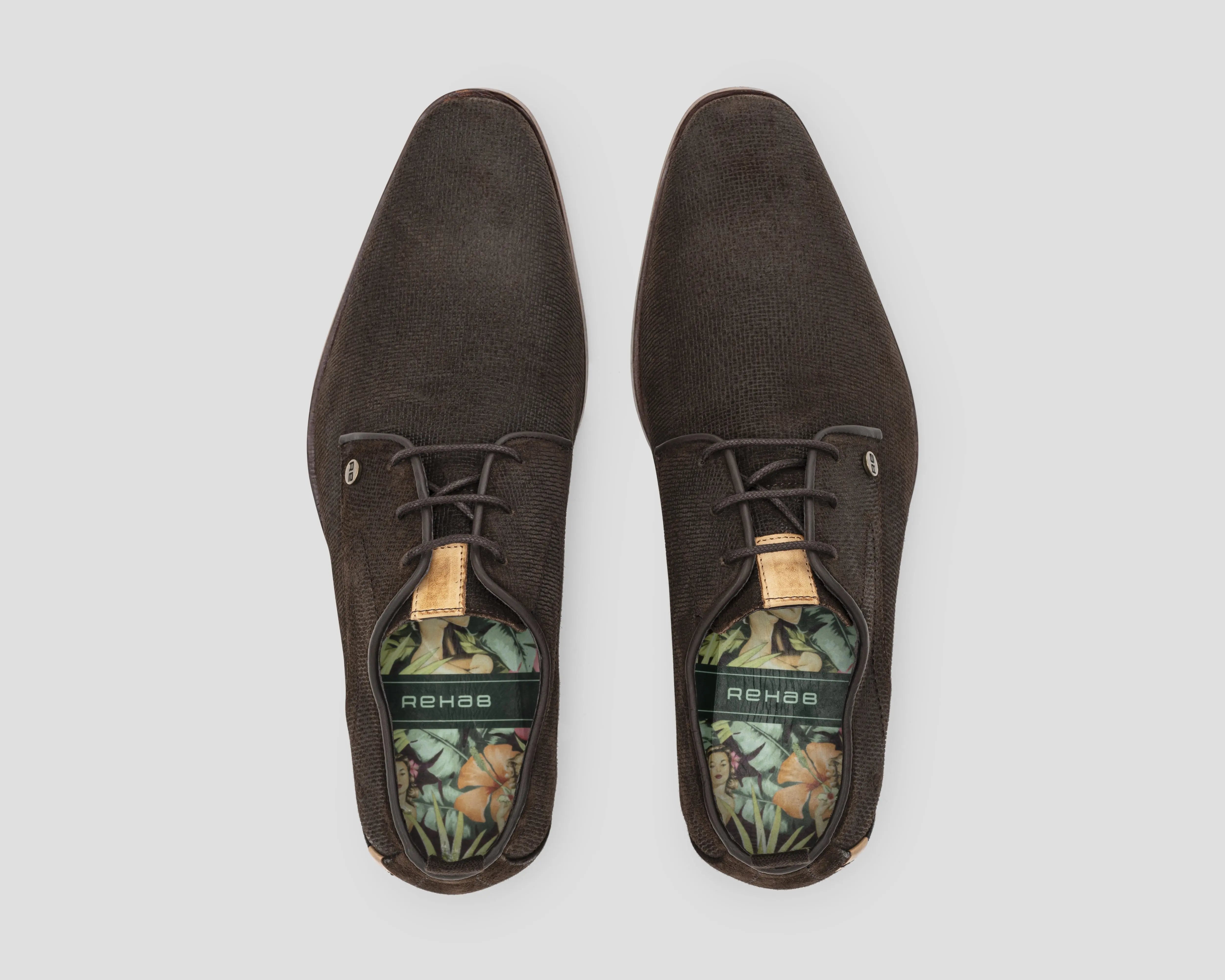 Greg Wall Sue | Donkerbruine nette schoenen REHAB Footwear