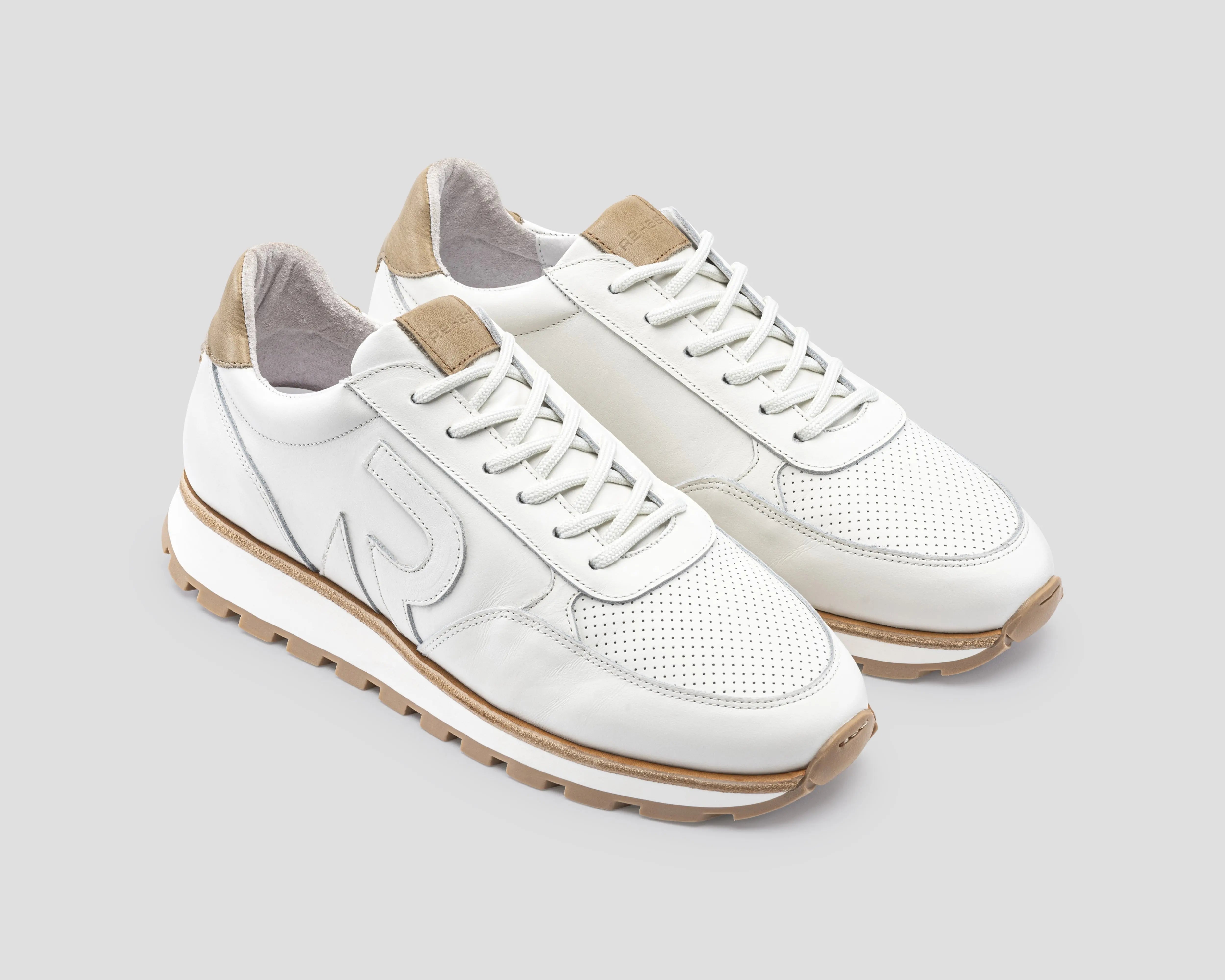 Maddox Lthr | Wit-zand sneaker REHAB Footwear