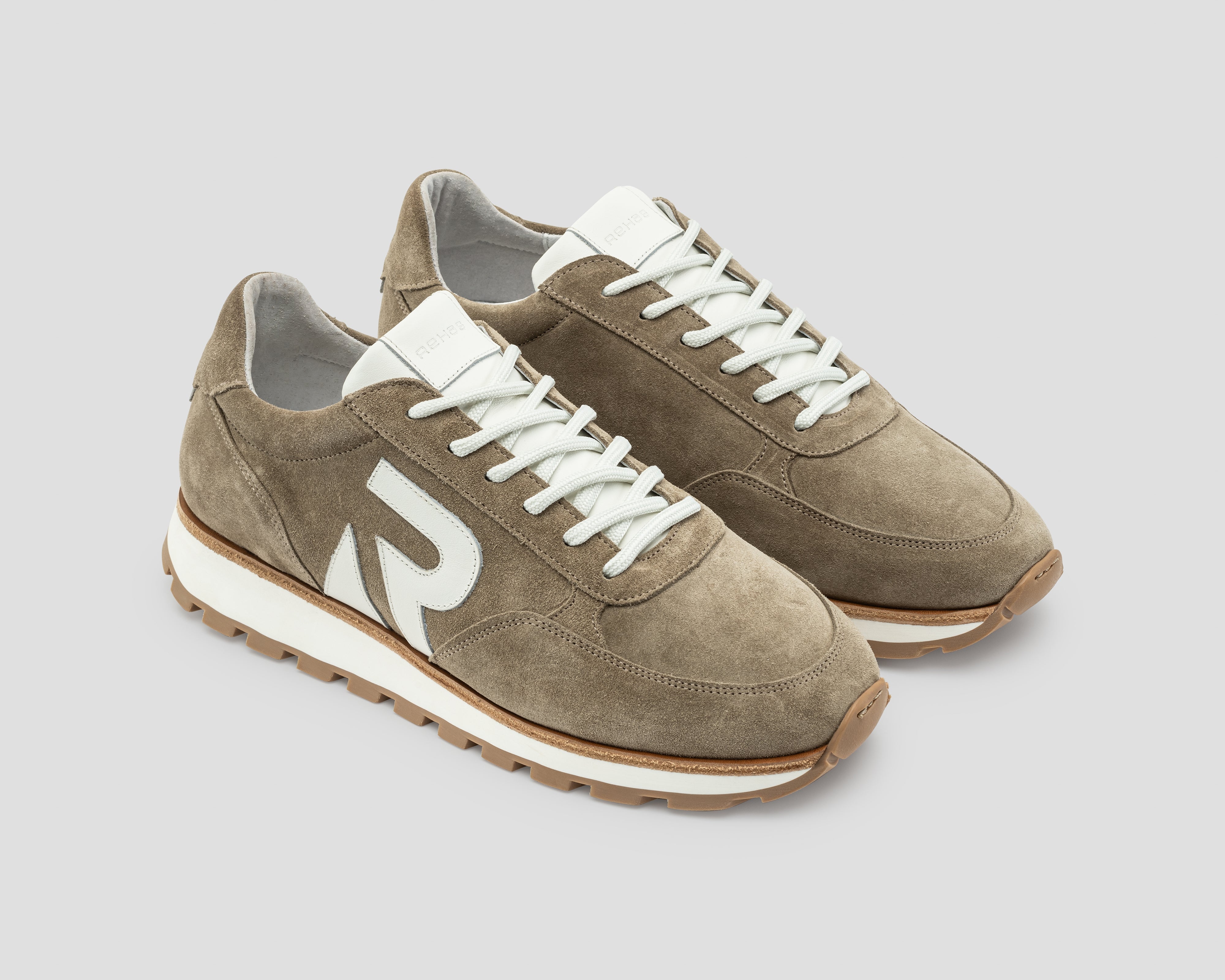 Maddox Sue Lthr | Taupekleurige sneaker REHAB Footwear