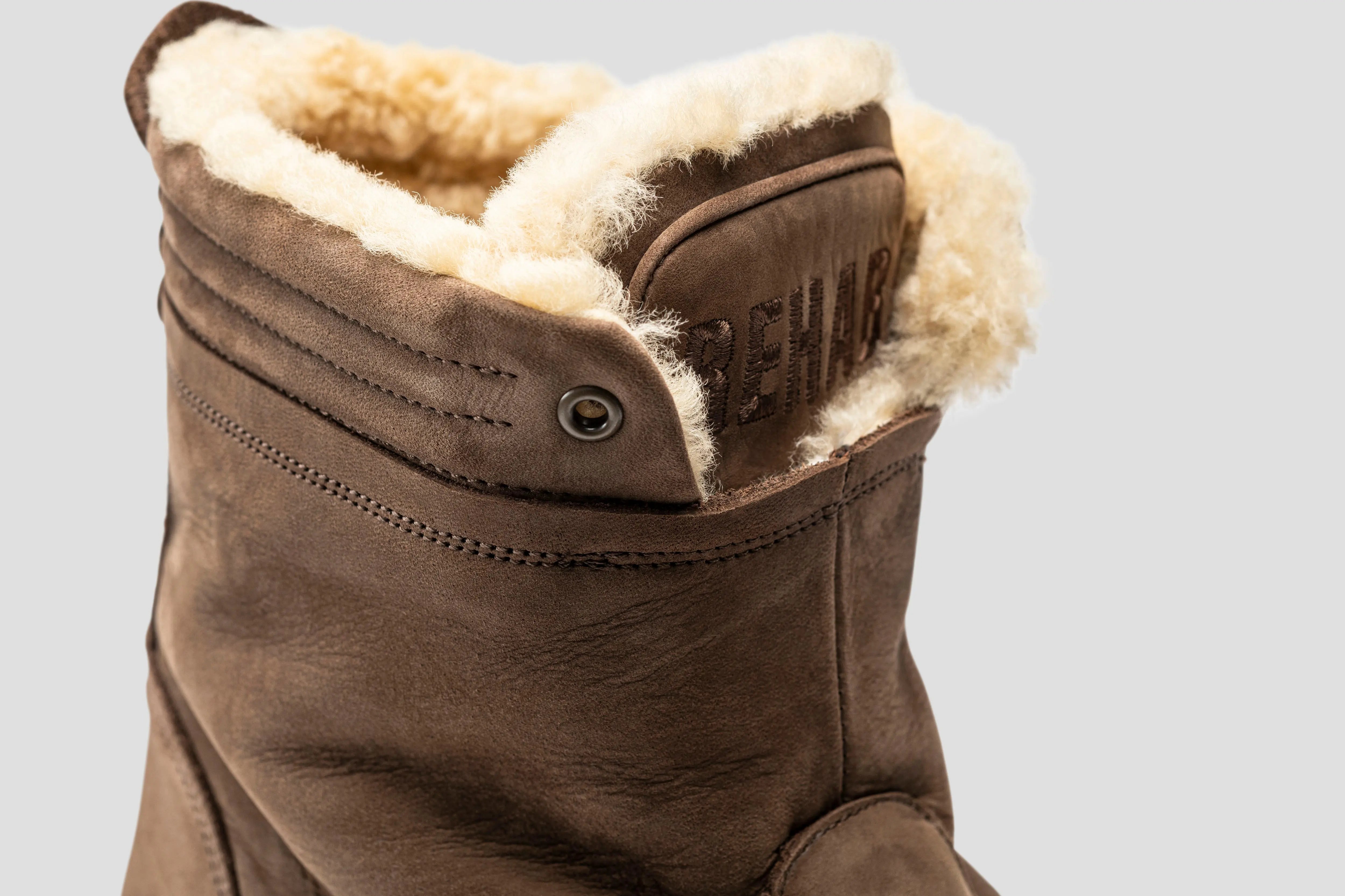Marvis Nub | Bruine boots met schapenwol REHAB Footwear