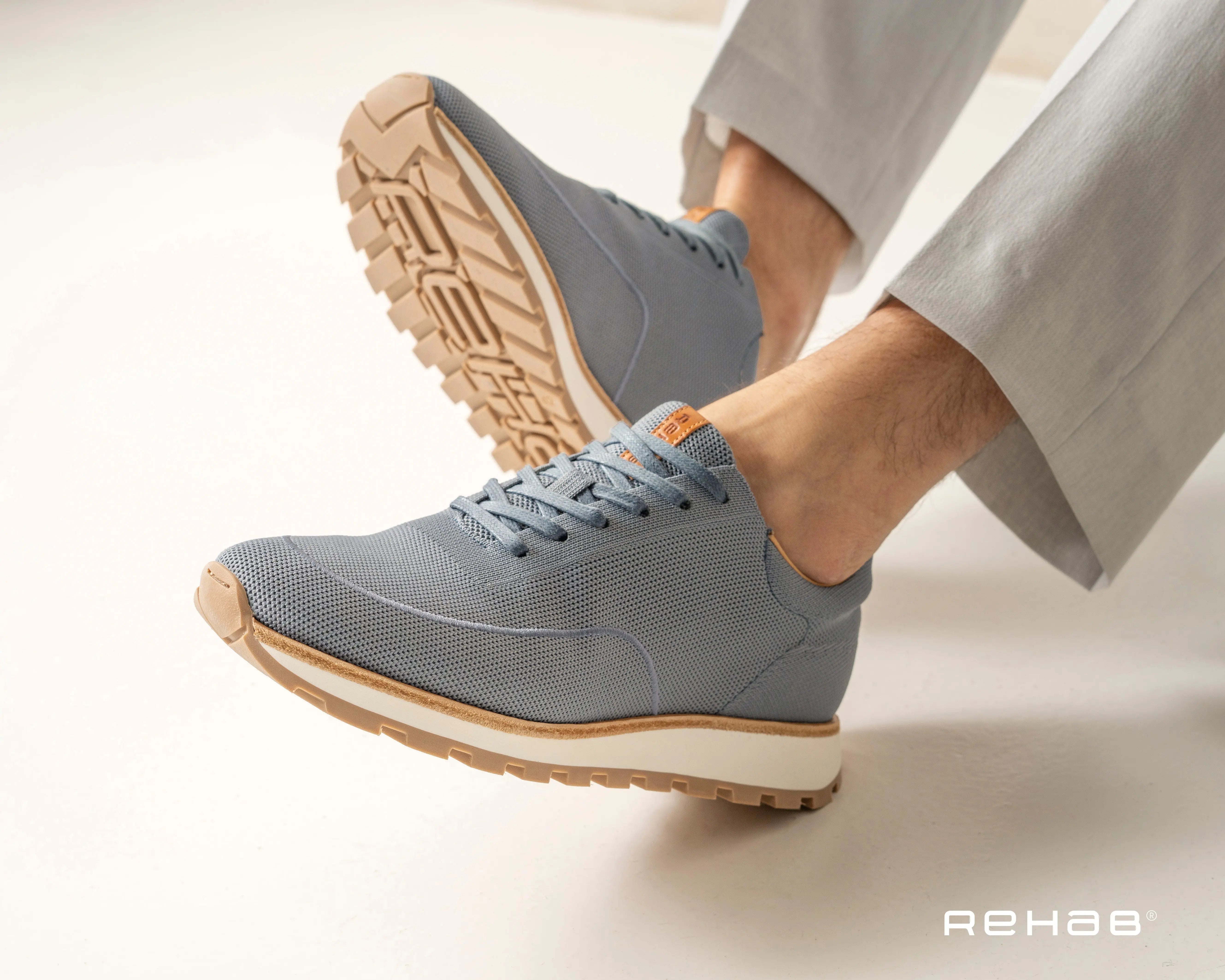 Mason Knit | Lichtblauwe sneaker REHAB Footwear