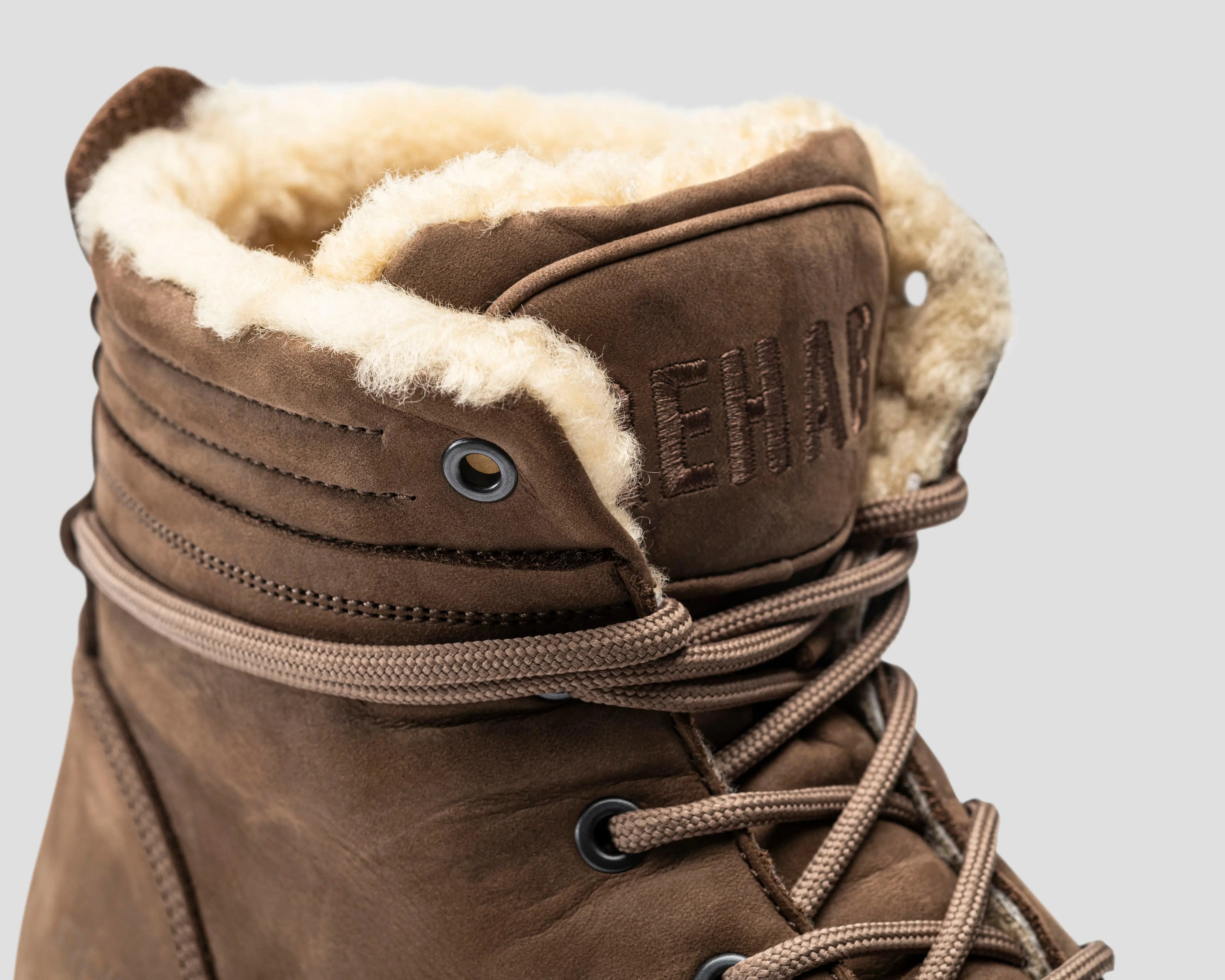Morgan Nub | Bruine veterboots met schapenwol REHAB Footwear