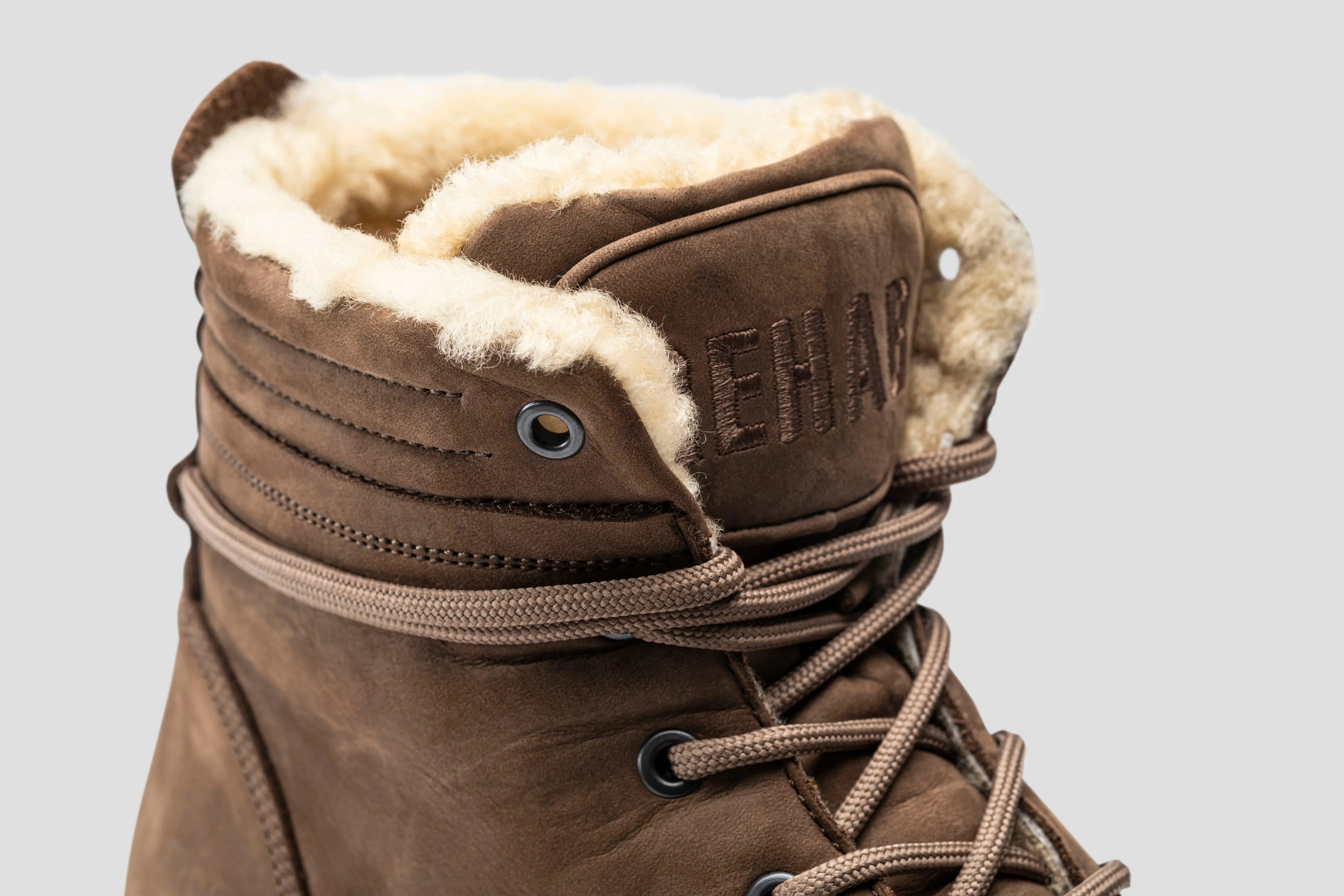 Morgan Nub | Bruine veterboots met schapenwol REHAB Footwear