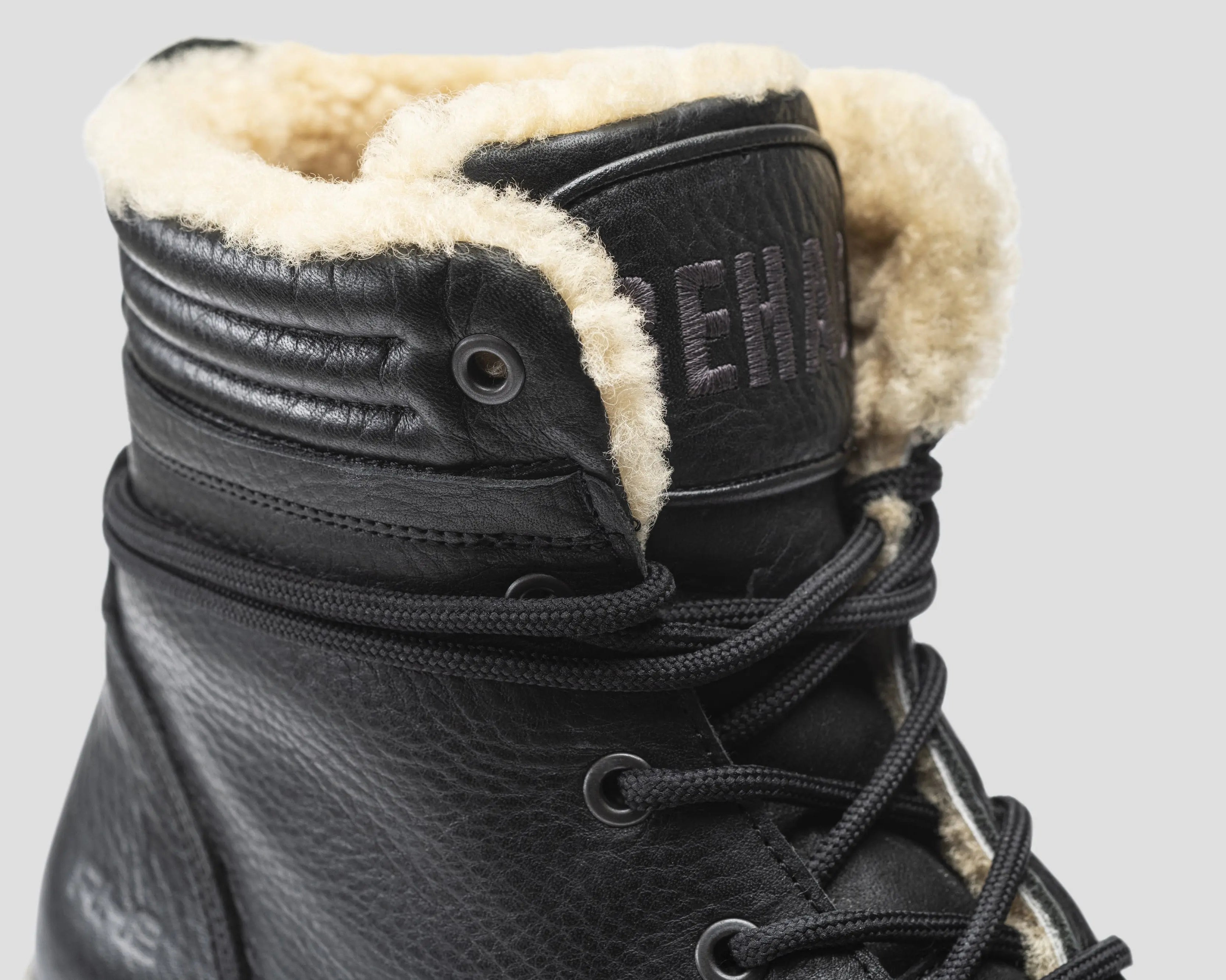 Morgan Tmbl | Zwarte veterboots met vacht REHAB Footwear