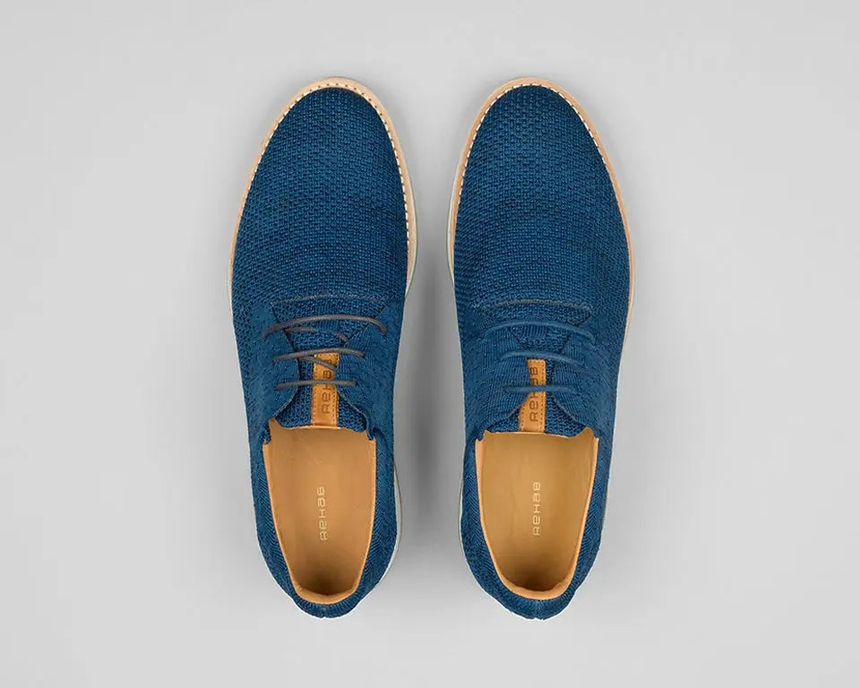 Nolan Knit | Blauwe veterschoen REHAB Footwear