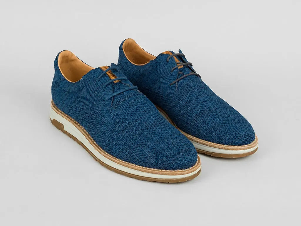 Nolan Knit | Blauwe veterschoen REHAB Footwear