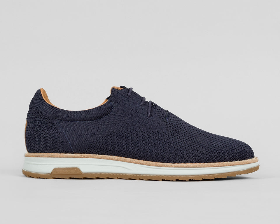 Nolan Knit | Donkerblauwe veterschoen REHAB Footwear