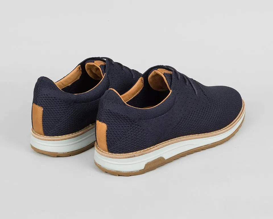 Nolan Knit | Donkerblauwe veterschoenen REHAB Footwear
