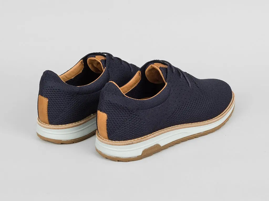 Nolan Knit | Donkerblauwe veterschoenen REHAB Footwear