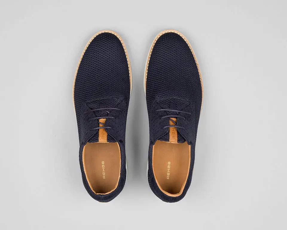Nolan Knit | Donkerblauwe veterschoenen REHAB Footwear