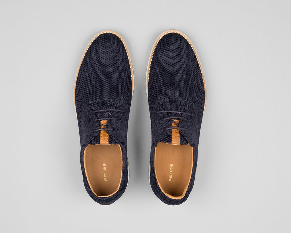 Nolan Knit | Donkerblauwe veterschoen REHAB Footwear