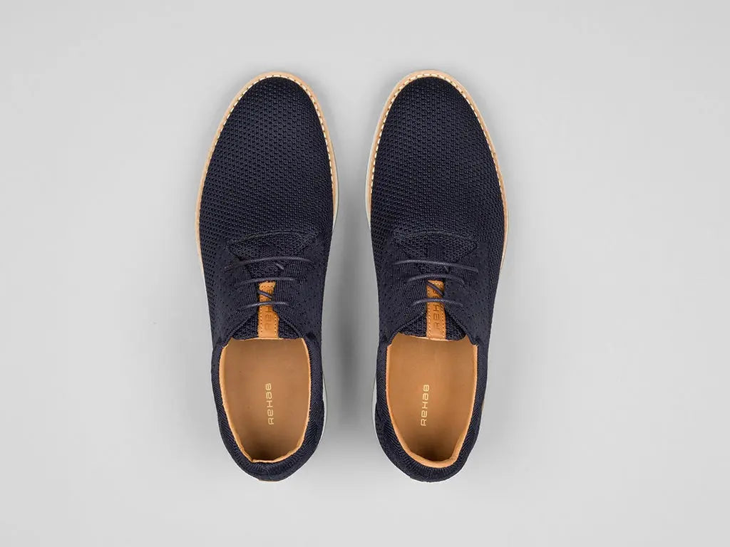 Nolan Knit | Donkerblauwe veterschoenen REHAB Footwear