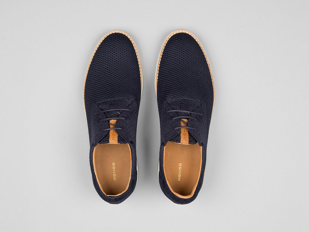 Nolan Knit | Donkerblauwe veterschoen REHAB Footwear