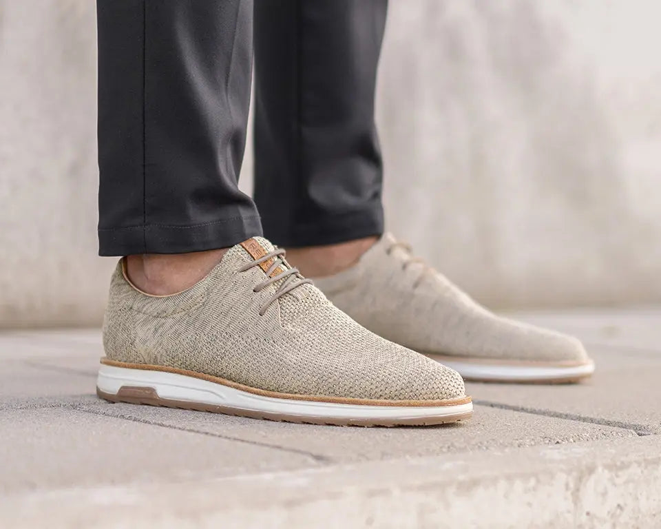 Nolan Knit | Zandkleurige veterschoen REHAB Footwear