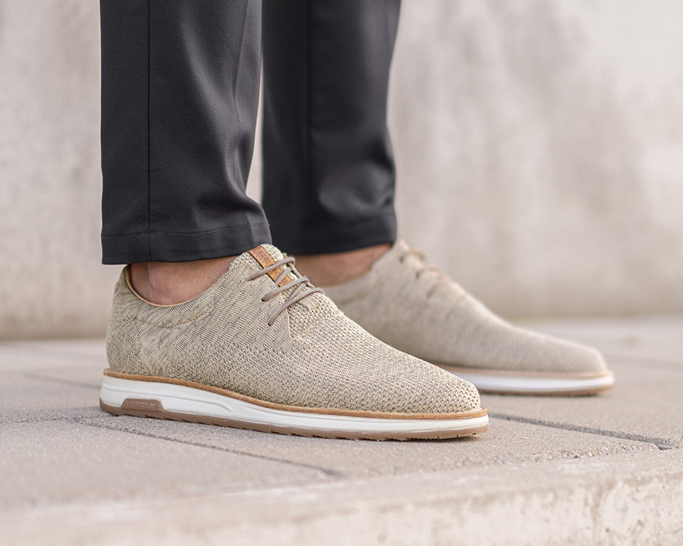 Nolan Knit | Zandkleurige veterschoen REHAB Footwear