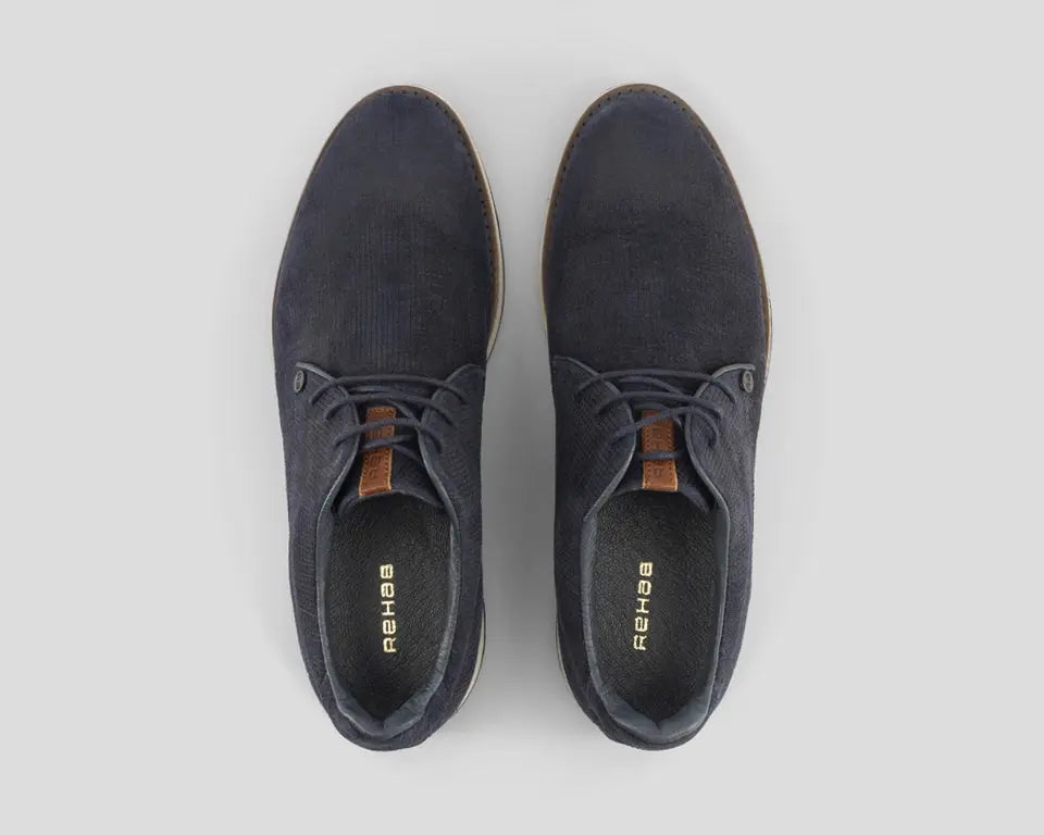 Nolan Square | Donkerblauwe veterschoenen REHAB Footwear