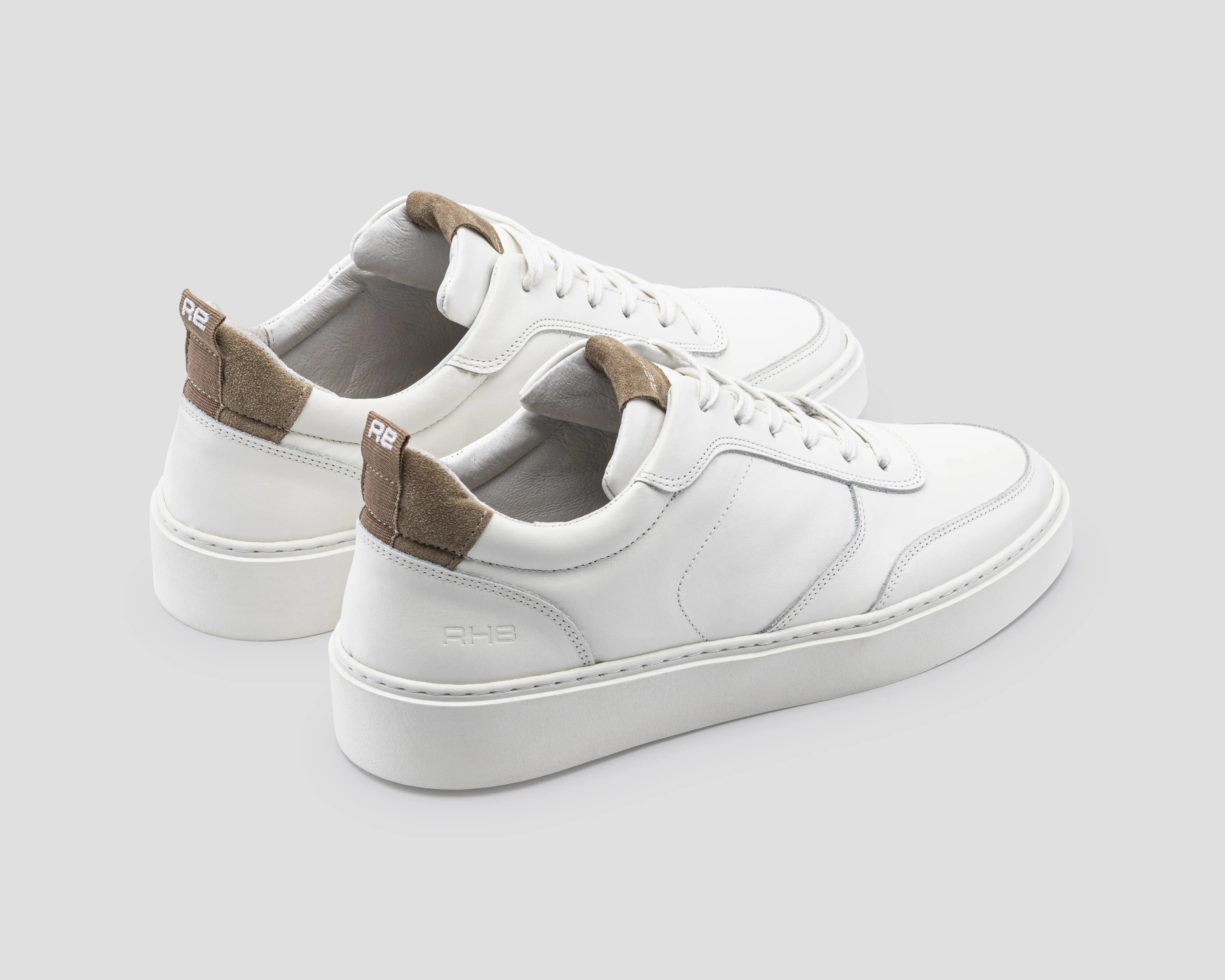 Oliver Lthr | Wit-khaki sneaker REHAB Footwear