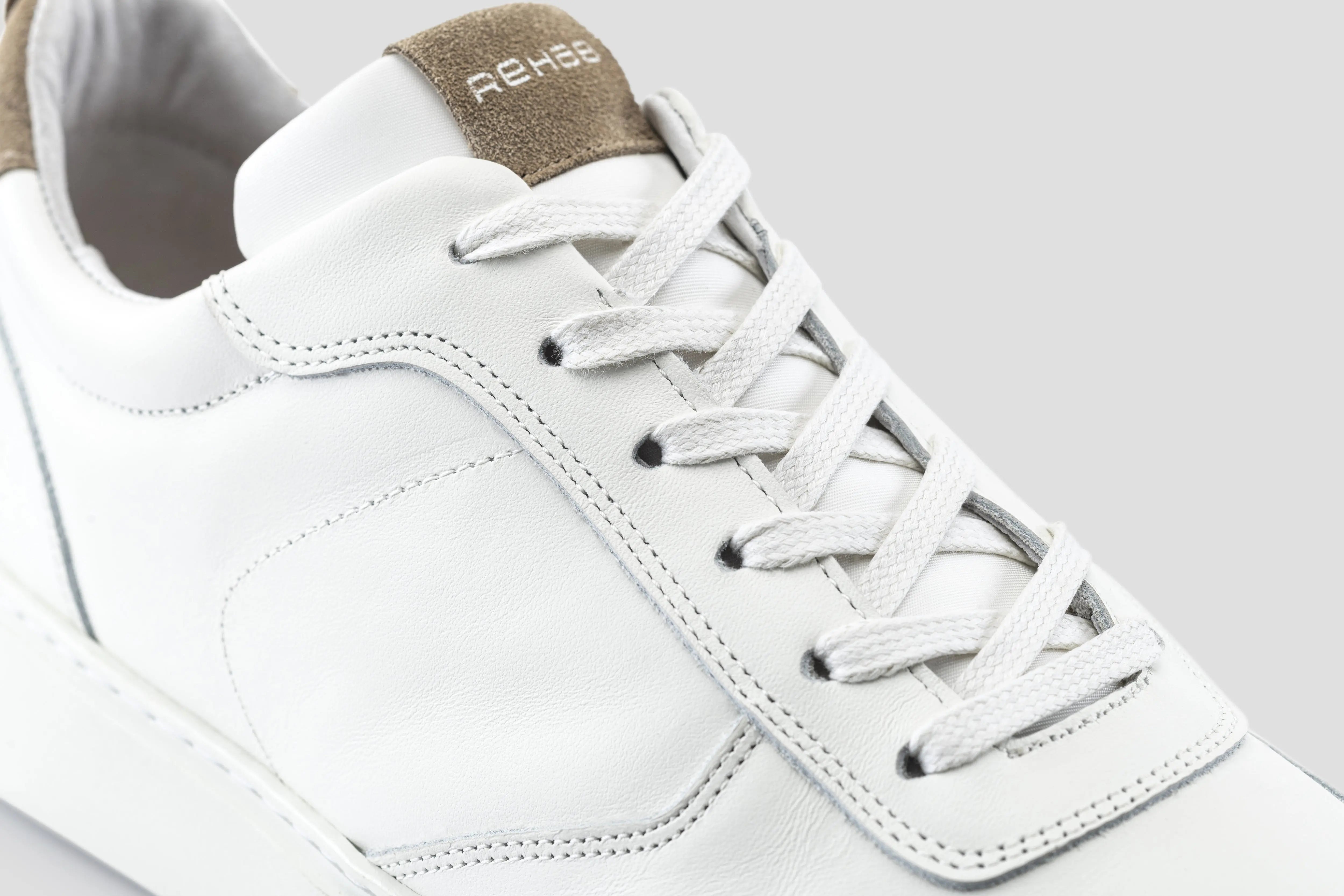 Oliver Lthr | Wit-khaki sneaker REHAB Footwear