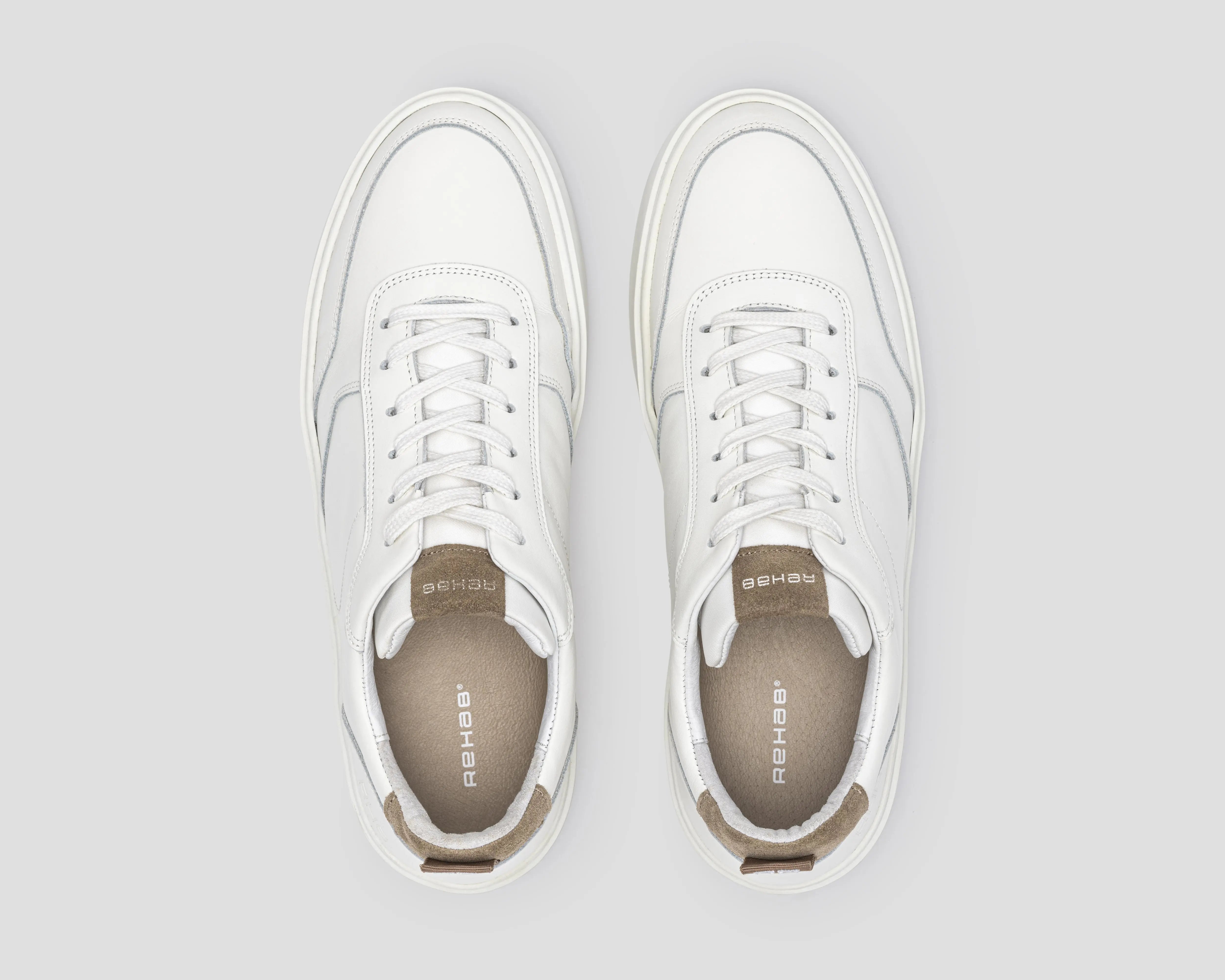 Oliver Lthr | Wit-khaki sneaker REHAB Footwear