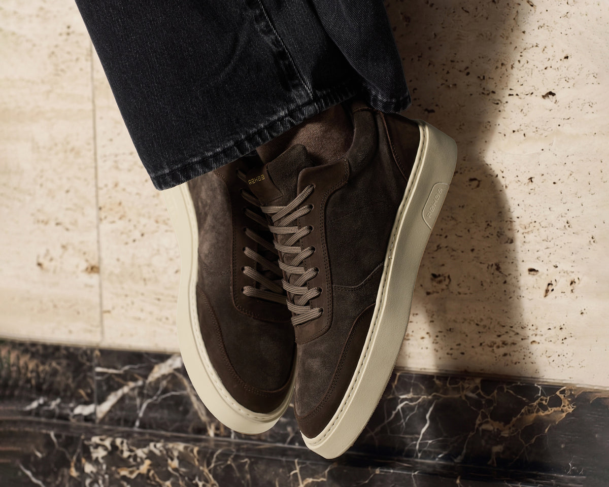 Oliver Mid Sue Nub | Donkerbruine sneaker REHAB Footwear