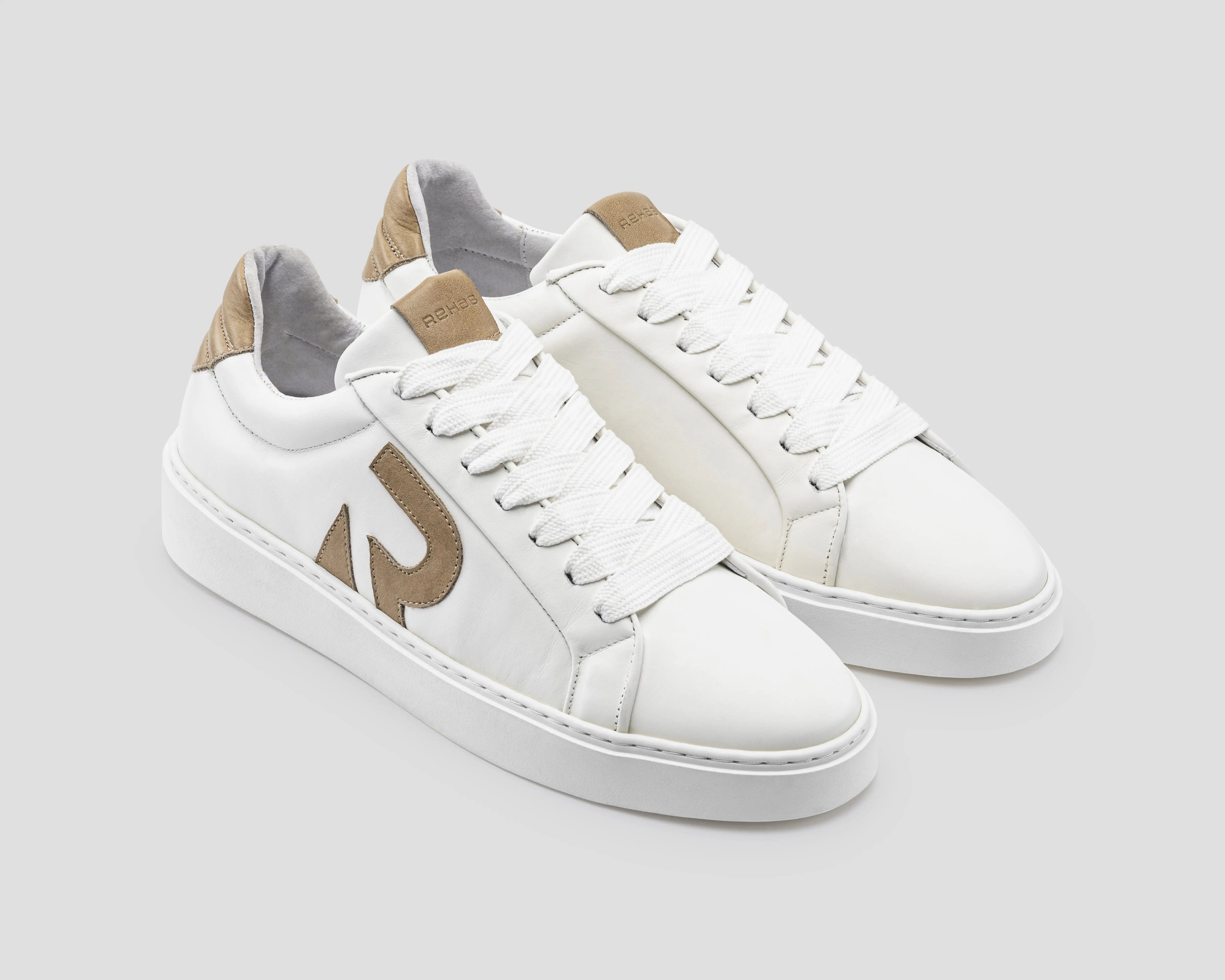 Otis Lthr | Wit-zand sneaker REHAB Footwear