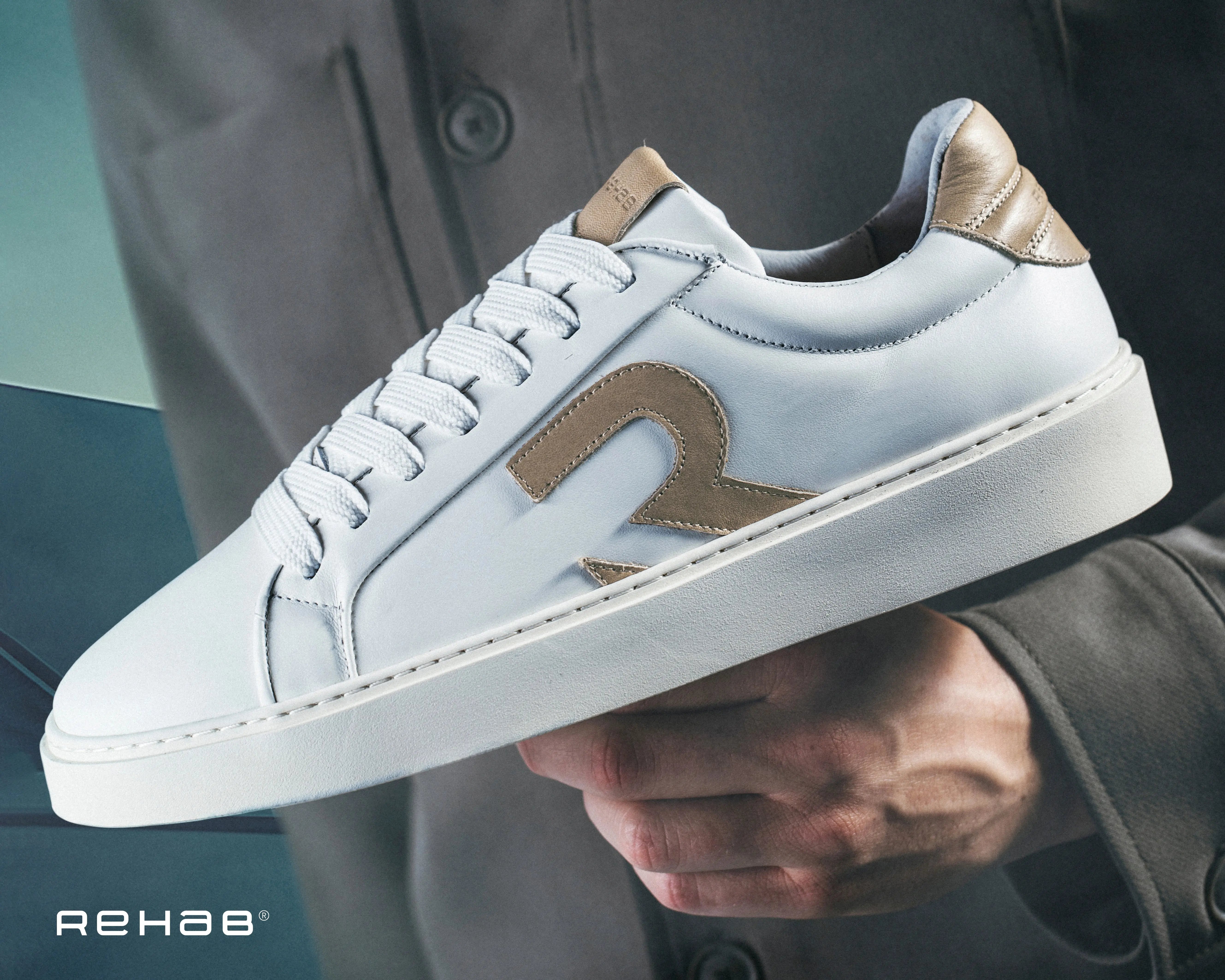 Otis Lthr | Wit-zand sneaker REHAB Footwear