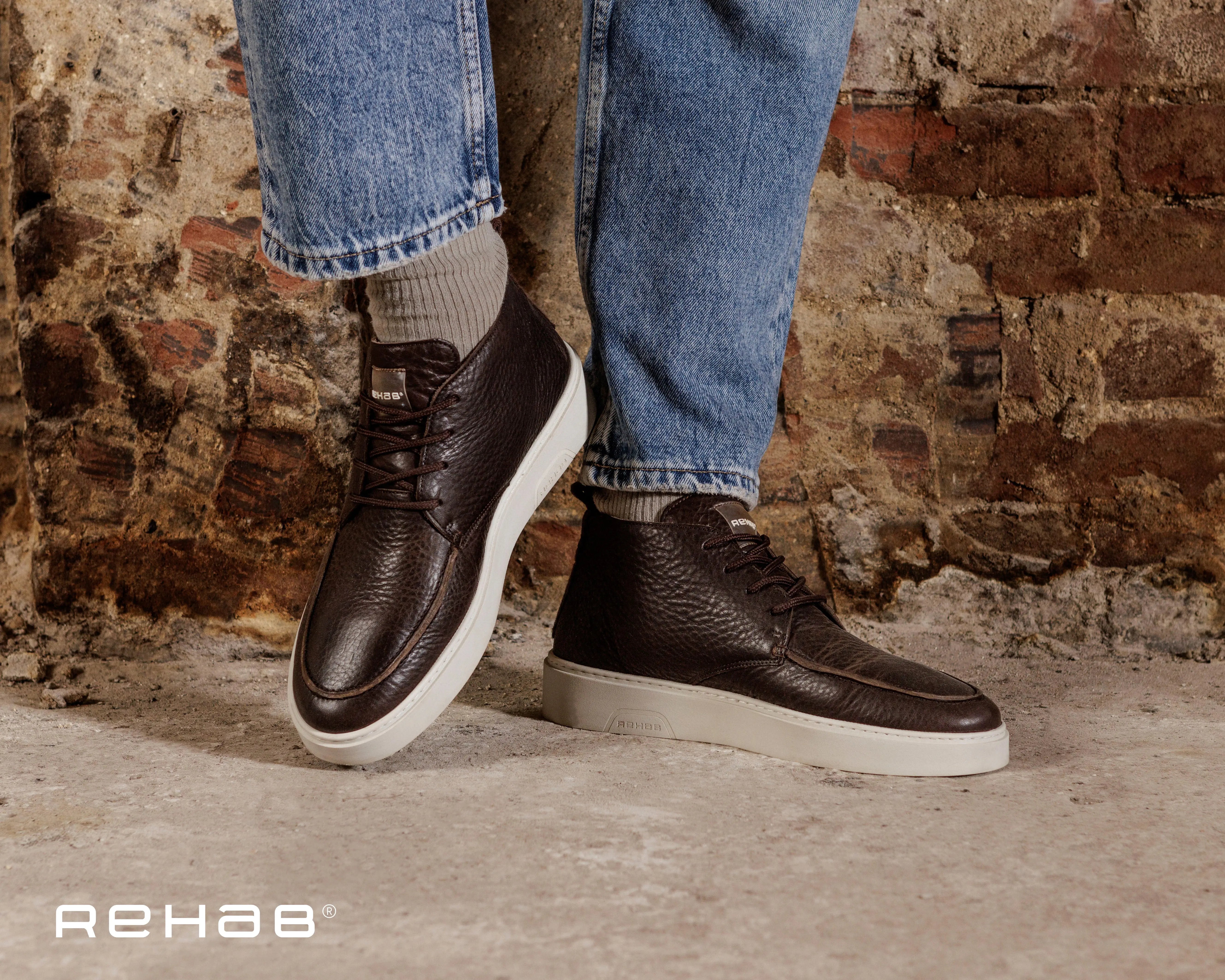 Owen Tmbl | Donkerbruine sneakers REHAB Footwear