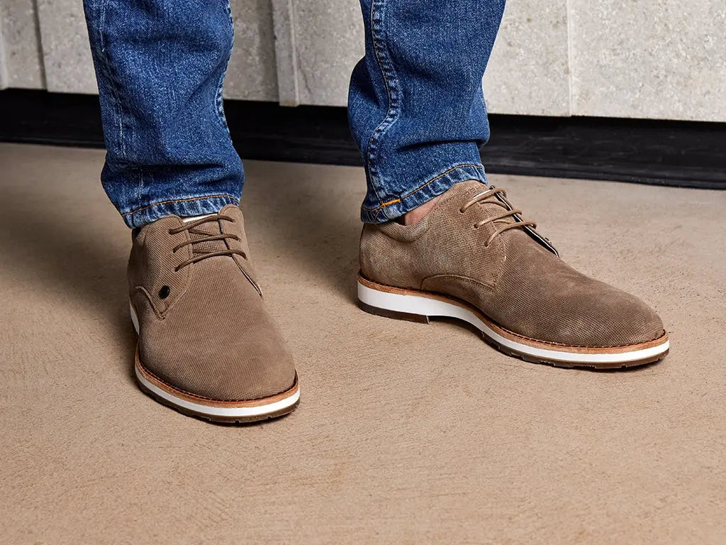 Pozato Dots | Zandkleurige veterschoen REHAB Footwear