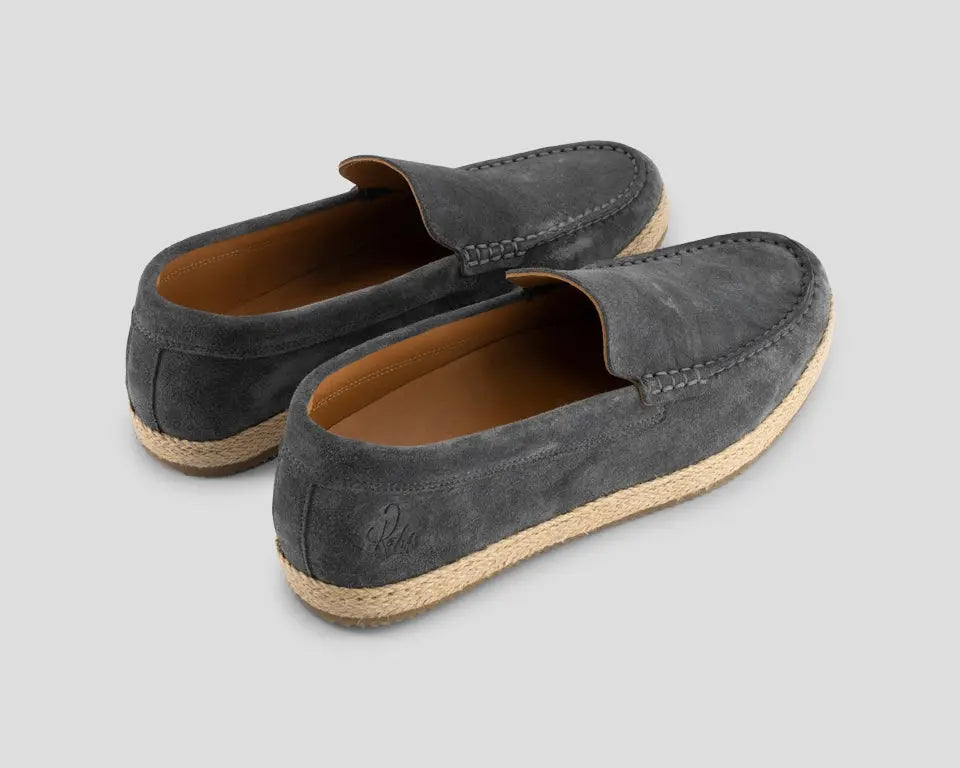 Raffaello | Donkergrijze loafers REHAB Footwear