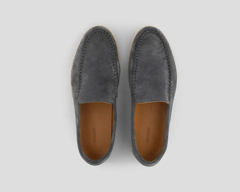 Raffaello | Donkergrijze loafers REHAB Footwear