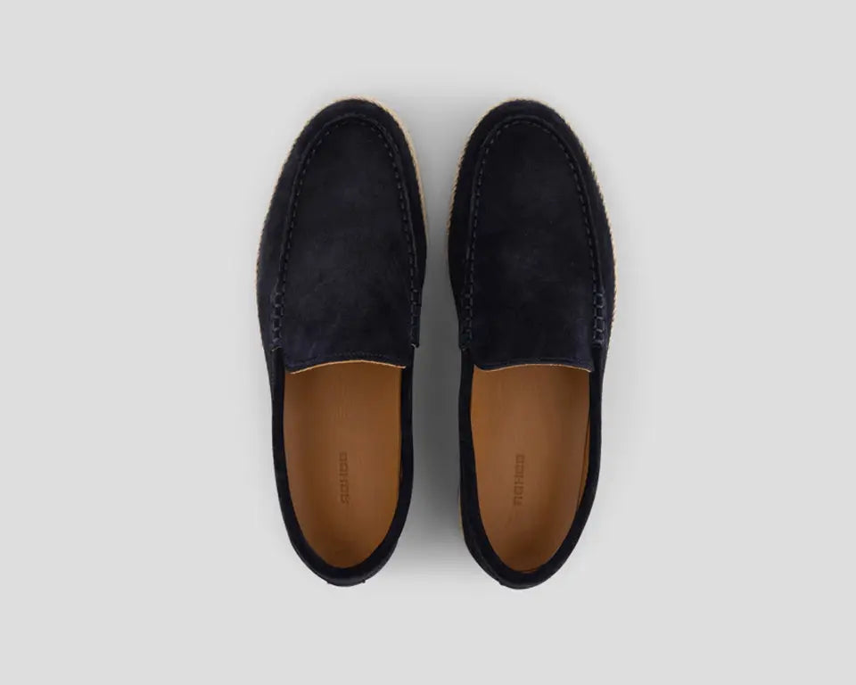 Raffaello | Donkerblauwe loafers REHAB Footwear