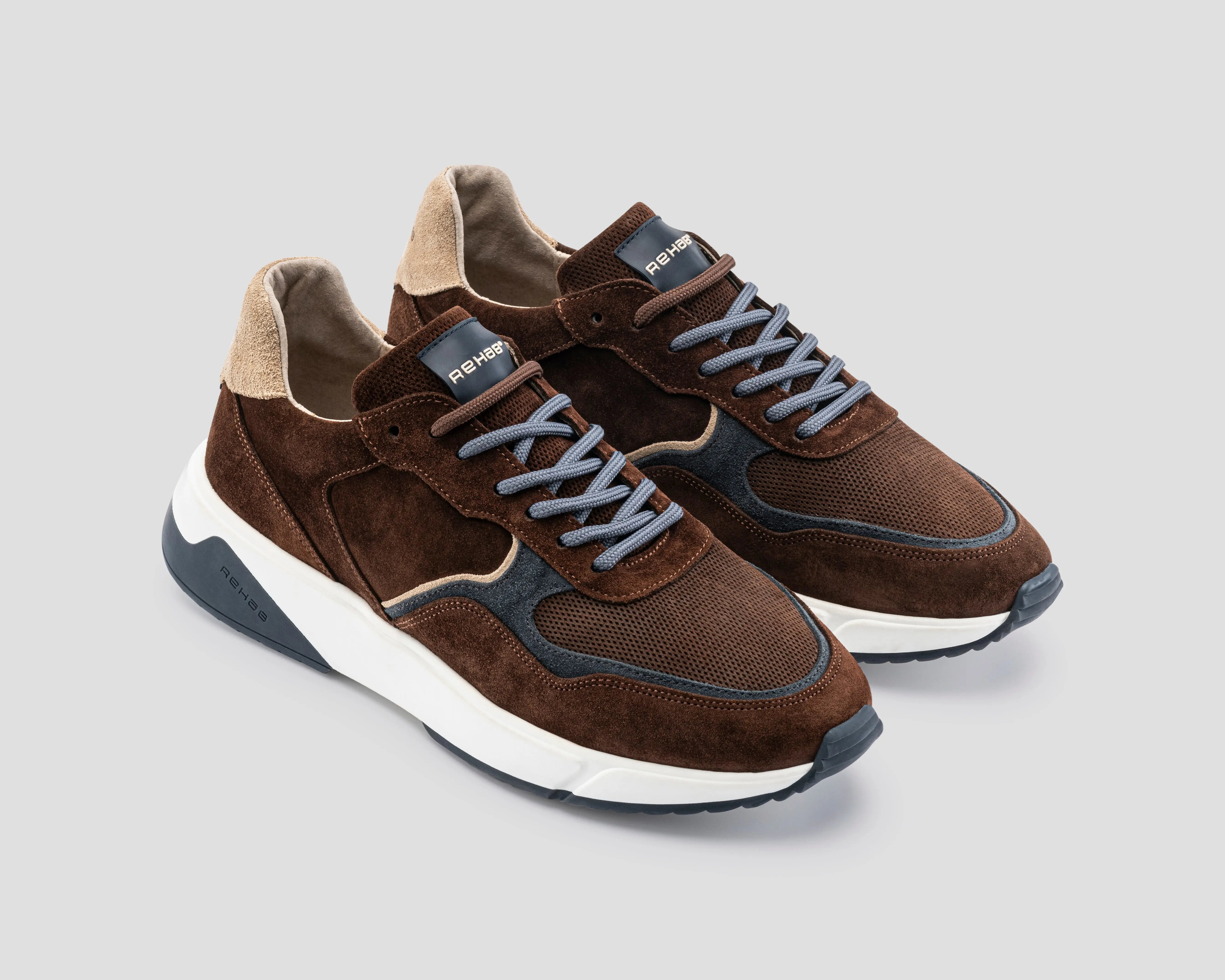 Booster Sue | Bruin-blauwe sneakers REHAB Footwear