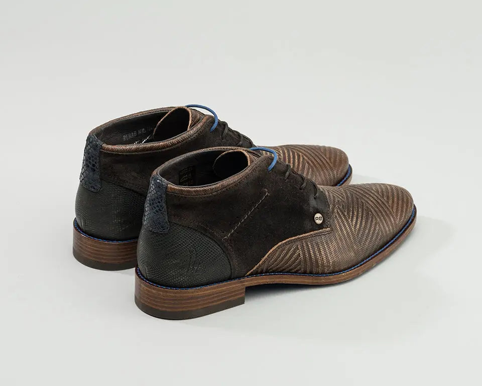 Salvador Zig Zag | Bruine veterschoenen REHAB Footwear