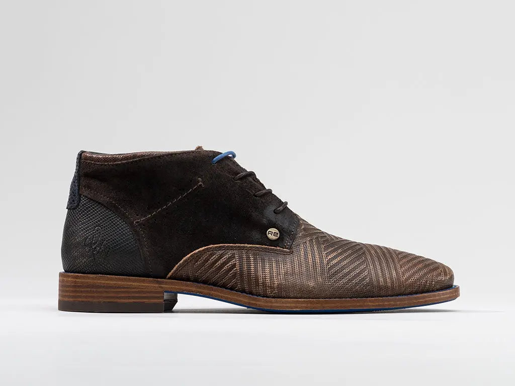 Salvador Zig Zag | Bruine veterschoenen REHAB Footwear