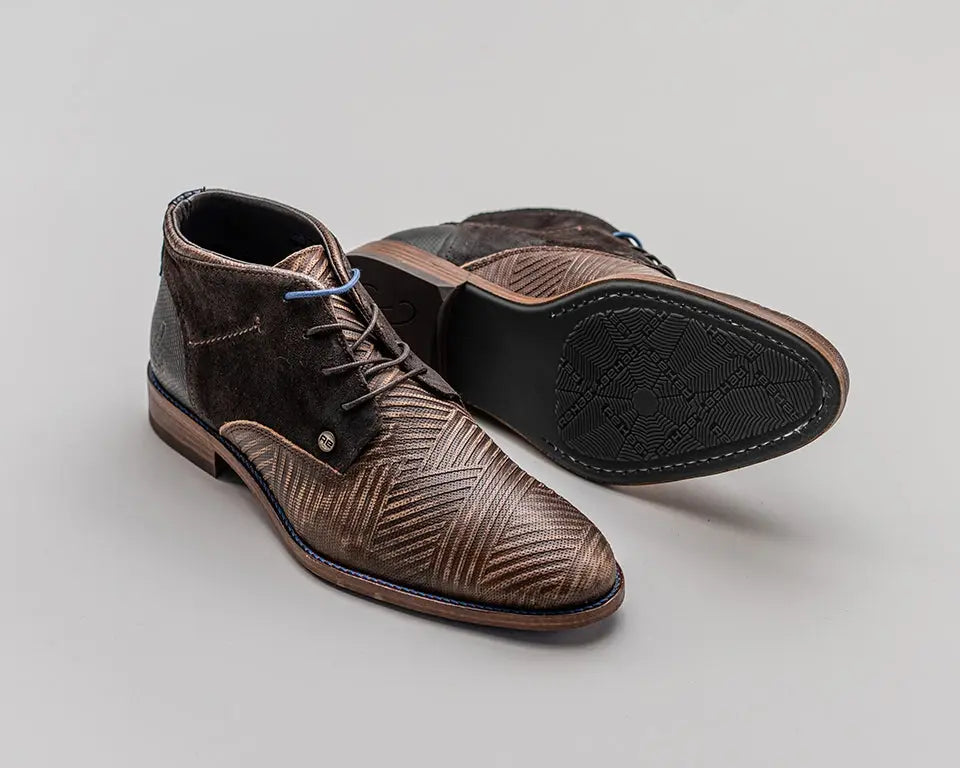 Salvador Zig Zag | Bruine veterschoenen REHAB Footwear