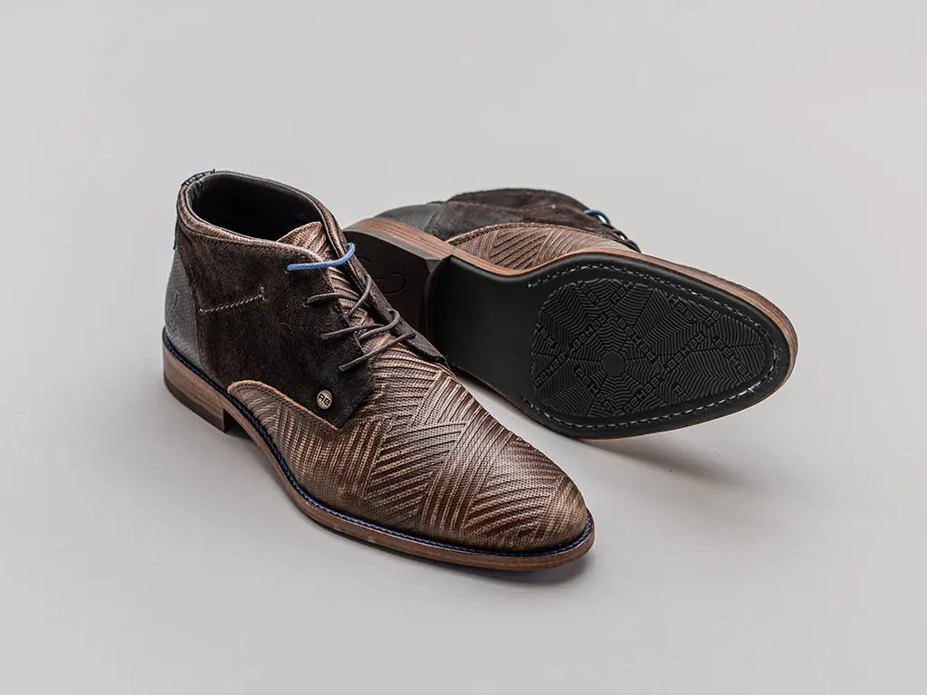 Salvador Zig Zag | Bruine veterschoenen REHAB Footwear