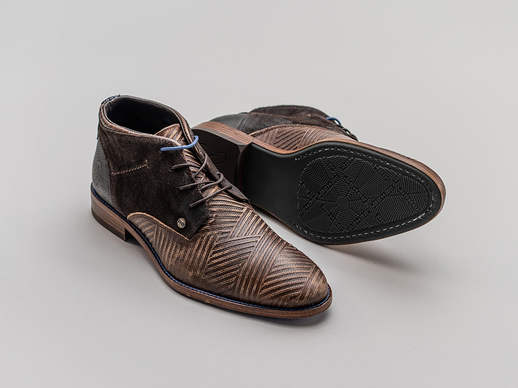 Salvador Zig Zag | Bruine veterschoenen REHAB Footwear